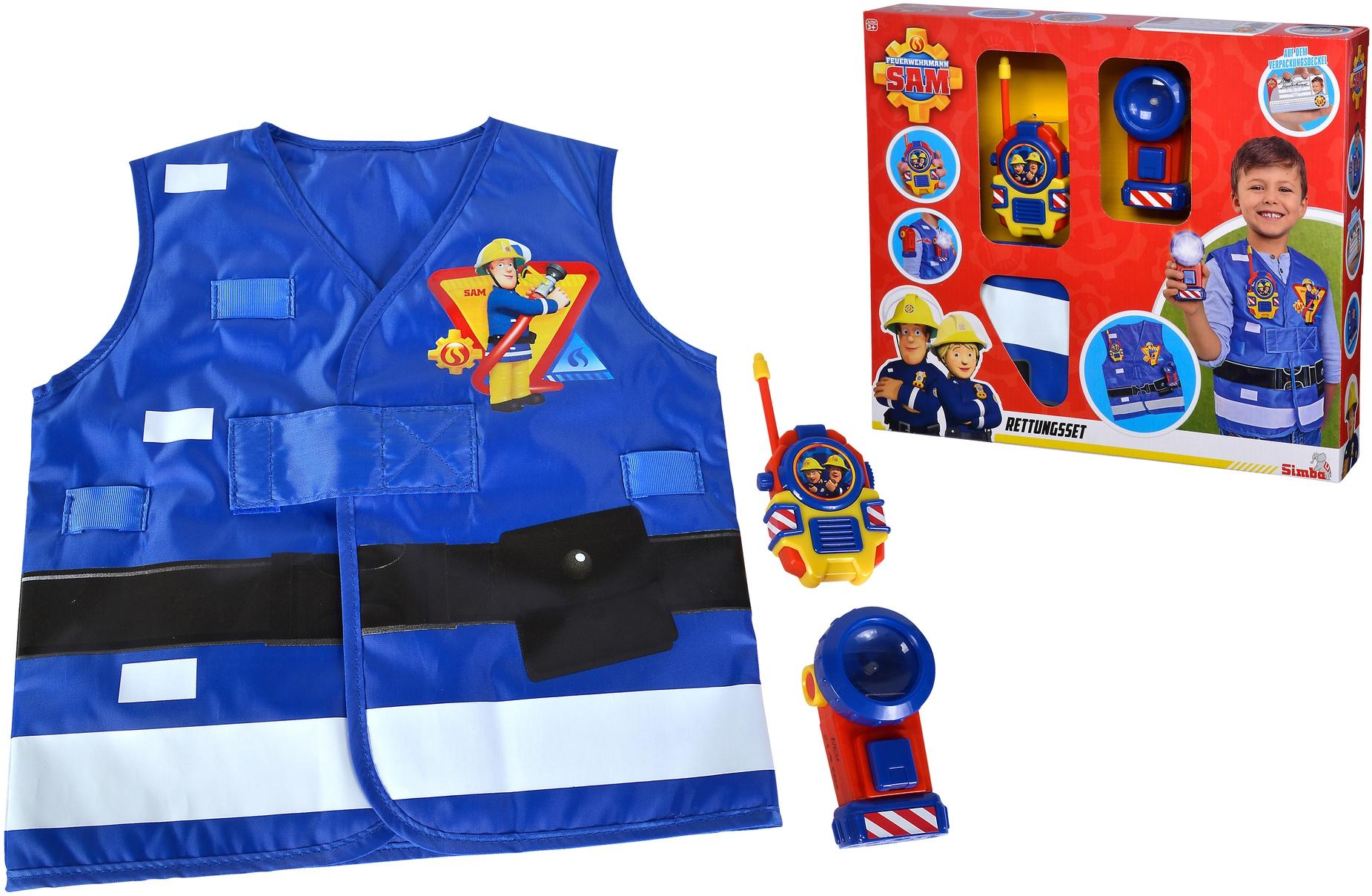 Spielzeug-Schutzweste SIMBA "Feuerwehrmann Sam, Feuerwehr Rettungsset", bunt, Rollenspielzeug, Kinder, Kunststoff, Spielzeug-Schutzweste, mit Taschenl