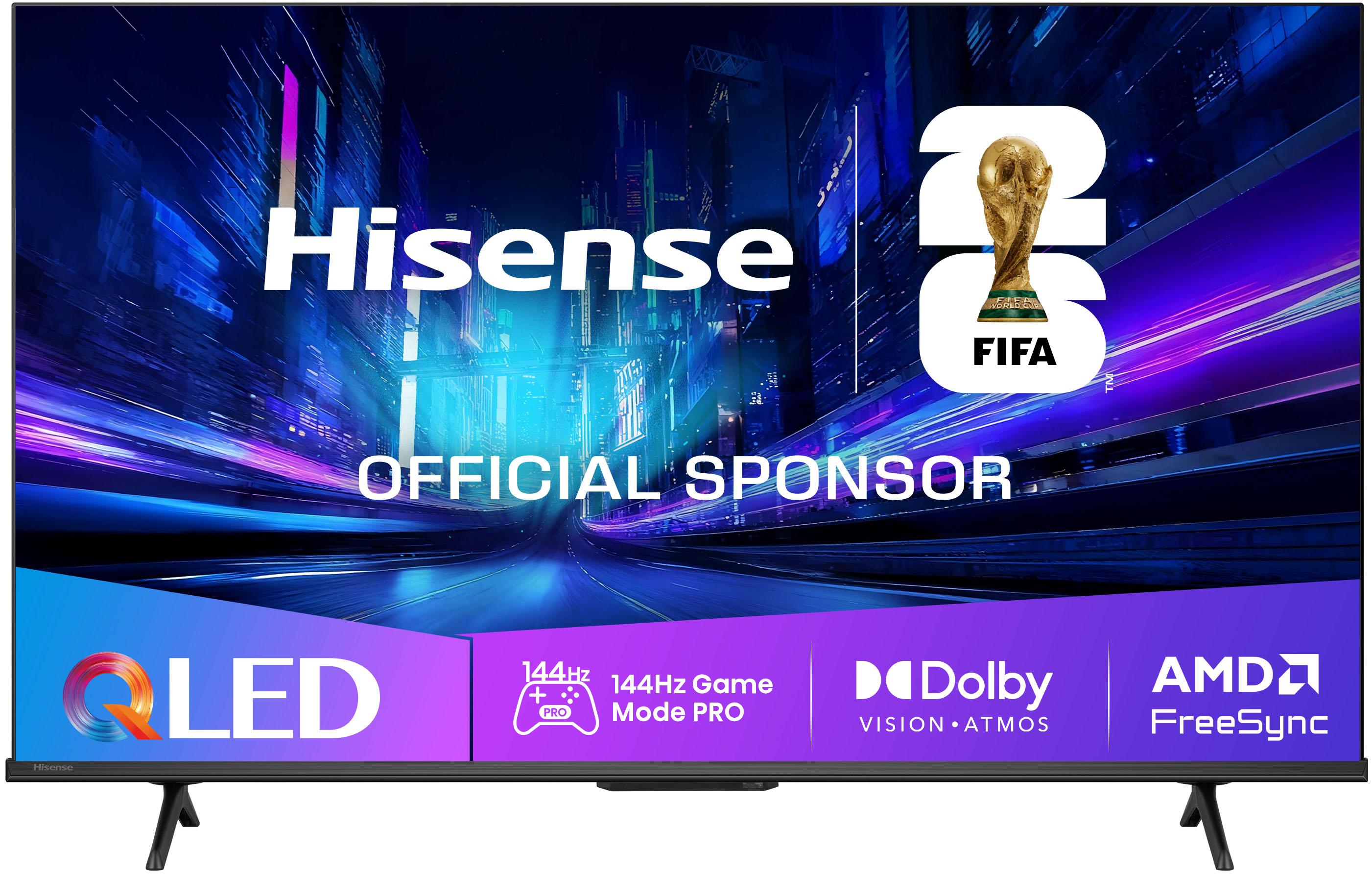 HISENSE QLED-Fernseher "43E77Q PRO", Energieeffizienz: F, transparent (schwarz), 43 ″, Fernseher, 4K UHD QLED, QLED-Fernseher