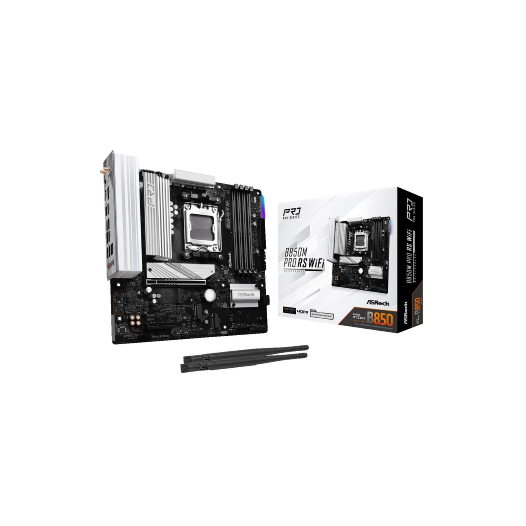 ASROCK Mainboard "B850M Pro RS WiFi", ohne farbbezeichnung, B:6cm H:26,5cm T:30cm, Mainboards, Mainboard