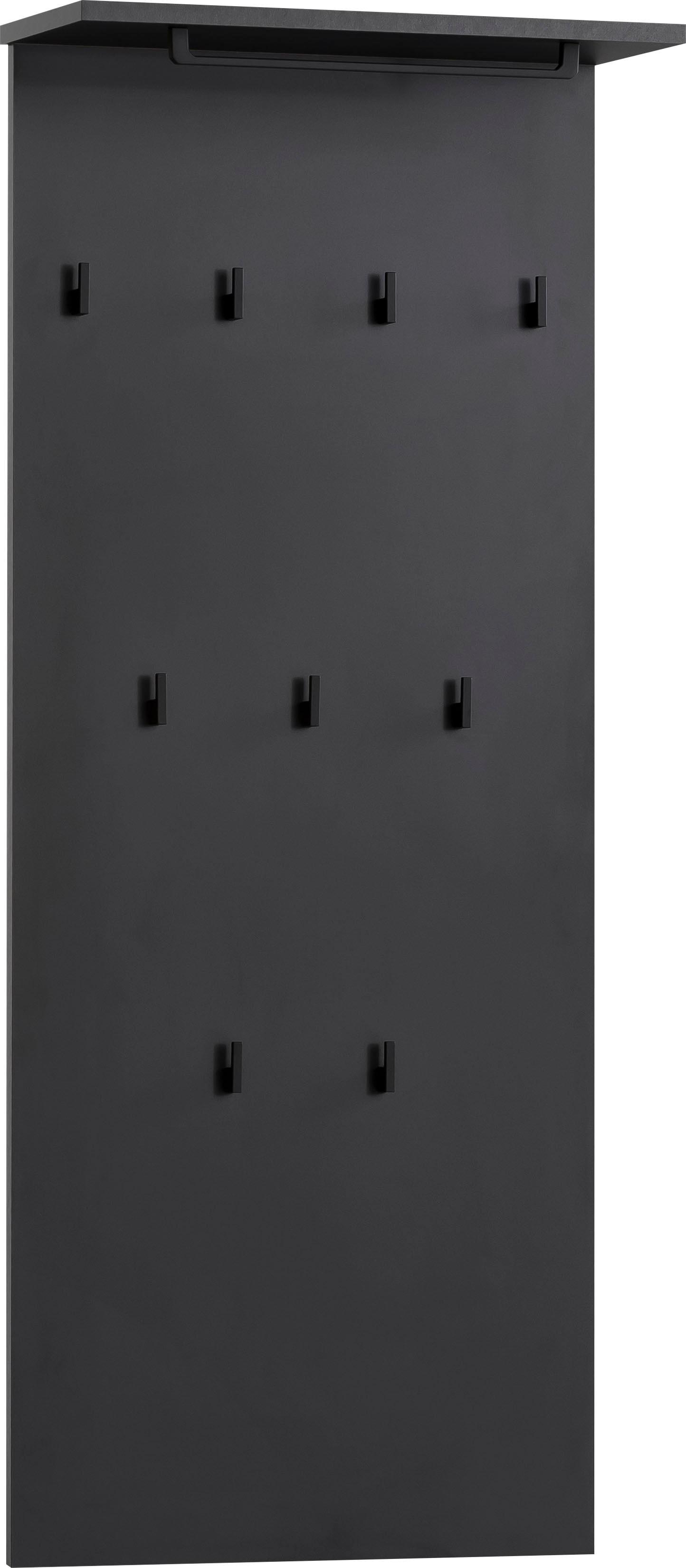 Garderobenpaneel SCHILDMEYER "Janne", schwarz, B:50cm H:110,6cm T:20,9cm, FSC-zertifizierter Holzwerkstoff, Garderobenpaneele, Garderobenpaneel, Breit