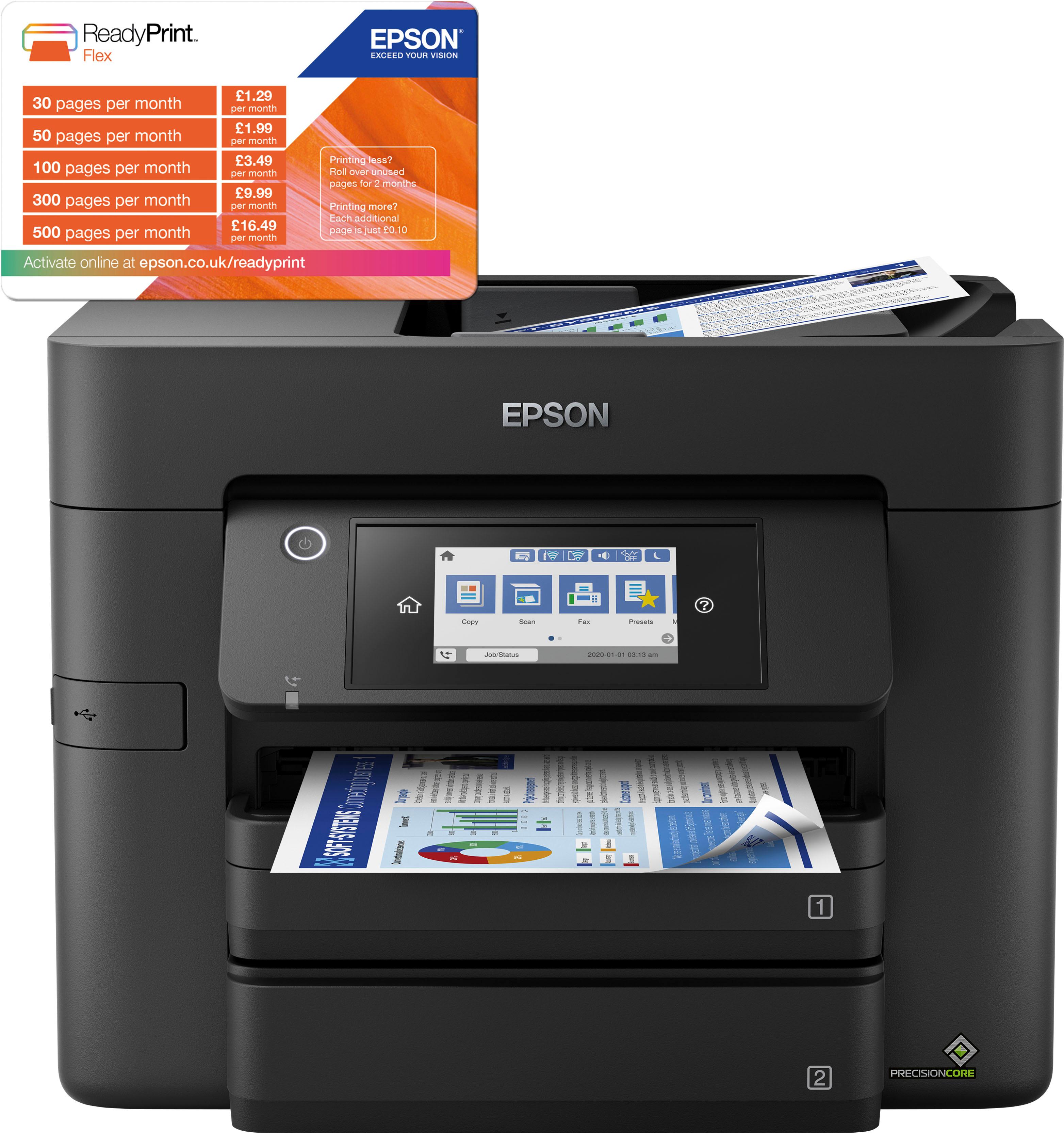 EPSON Multifunktionsdrucker "WorkForce Pro WF-4830DTWF", schwarz, B:42,5cm H:33cm T:38,8cm, Drucker, Multifunktionsdrucker