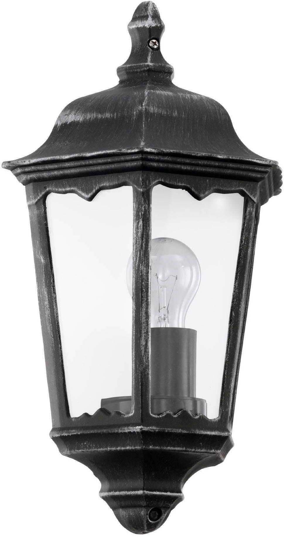 EGLO Wandleuchte "Navedo Außen-Wandlampe, Wandlampe aus Aluguss und Glas, E27, IP44", schwarz, 1, H: 43cm, 1 Stk., Leuchten, Wand-/Deckenleuchte - L29