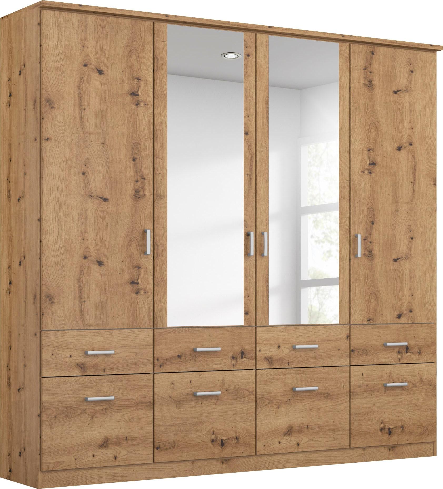 Kleiderschrank RAUCH "Kleiderschrank Schrank Garderobe deckenhoher Schrank BREMEN", braun (eiche artisan), B:181cm H:199cm T:58cm, Holzwerkstoff,