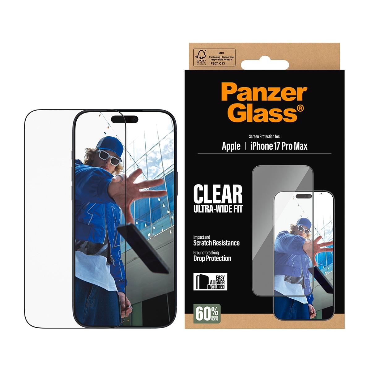 CARE BY PANZERGLASS Displayschutzglas "Ultra-Wide Fit Screen Protector", transparent, B:11cm H:1,3cm T:19,6mm, Displayfolien, Displayschutzfolie, Schu