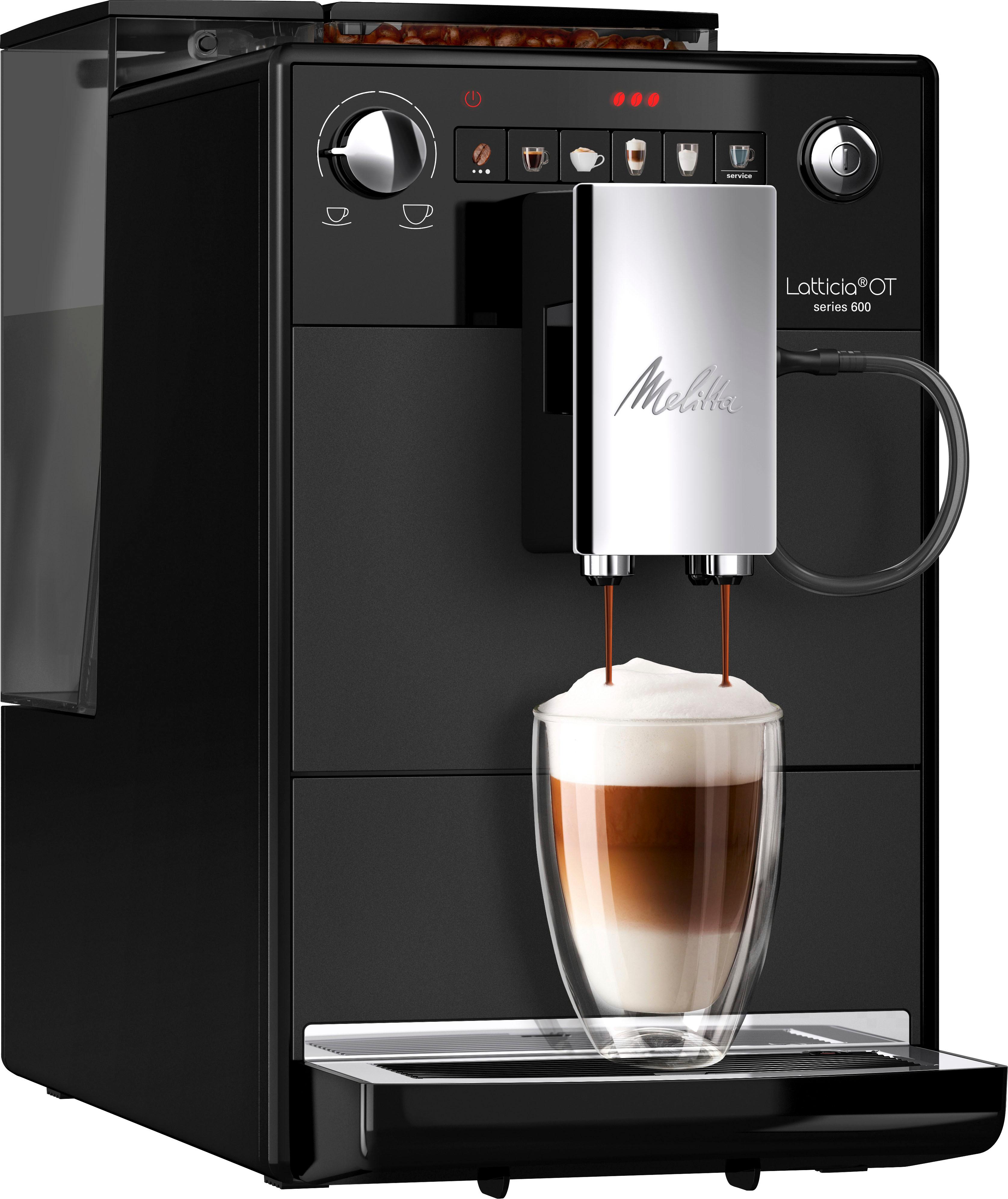 MELITTA Kaffeevollautomat "Latticia One Touch F300-100, schwarz", schwarz (silber, schwarz), B:20cm H:35,2cm T:45,9cm, Kaffeevollautomaten, doppelte M