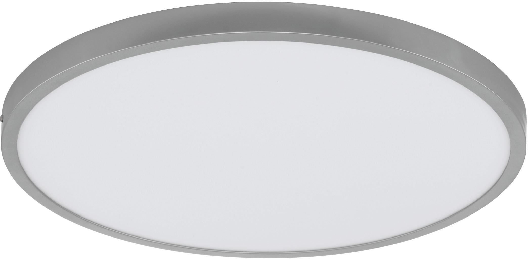 EGLO Aufbauleuchte "FUEVA 1", silber (silberfarben), 1, Ø 50cm H: 3cm, 1 Stk., Leuchten, schlankes Design, nur 3 cm hoch, Durchm. 50 cm, Aufbauleuchte