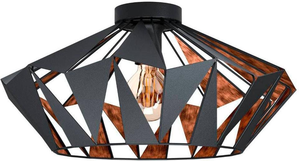 EGLO Deckenleuchte "CARLTON 6 Deckenlampe, schwarz-kupfer, exkl. Leuchtmittel E27, Retro", schwarz, 1, Ø 47cm H: 23,5cm, 1 Stk., Leuchten, Wohnzimmerl