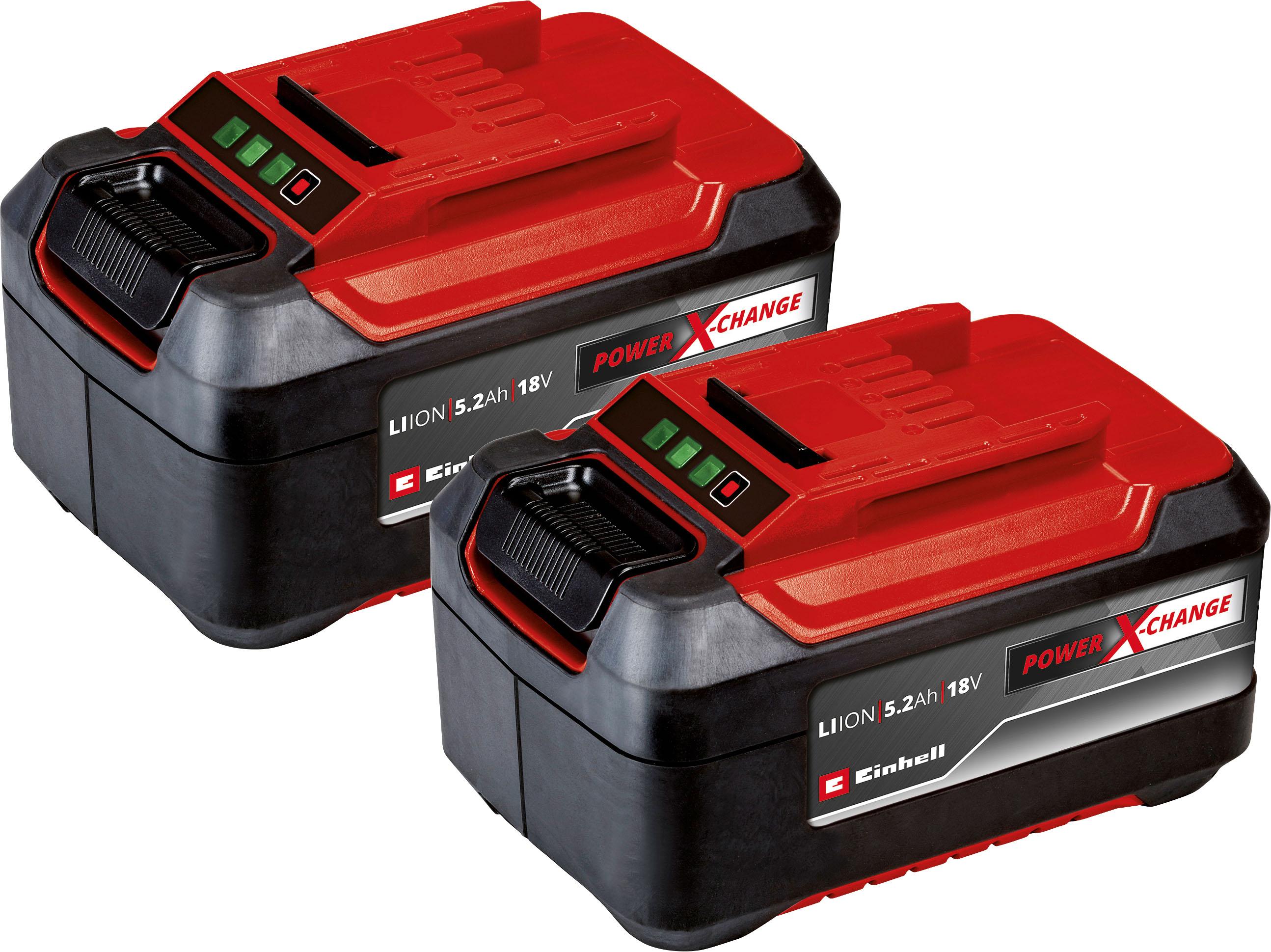 Akku EINHELL "»PXC-Twinpack«", transparent (ohne farbbezeichnung), B:156mm H:81mm T:177mm, Akkumulatoren, Akku, 18 V, 5,2 Ah