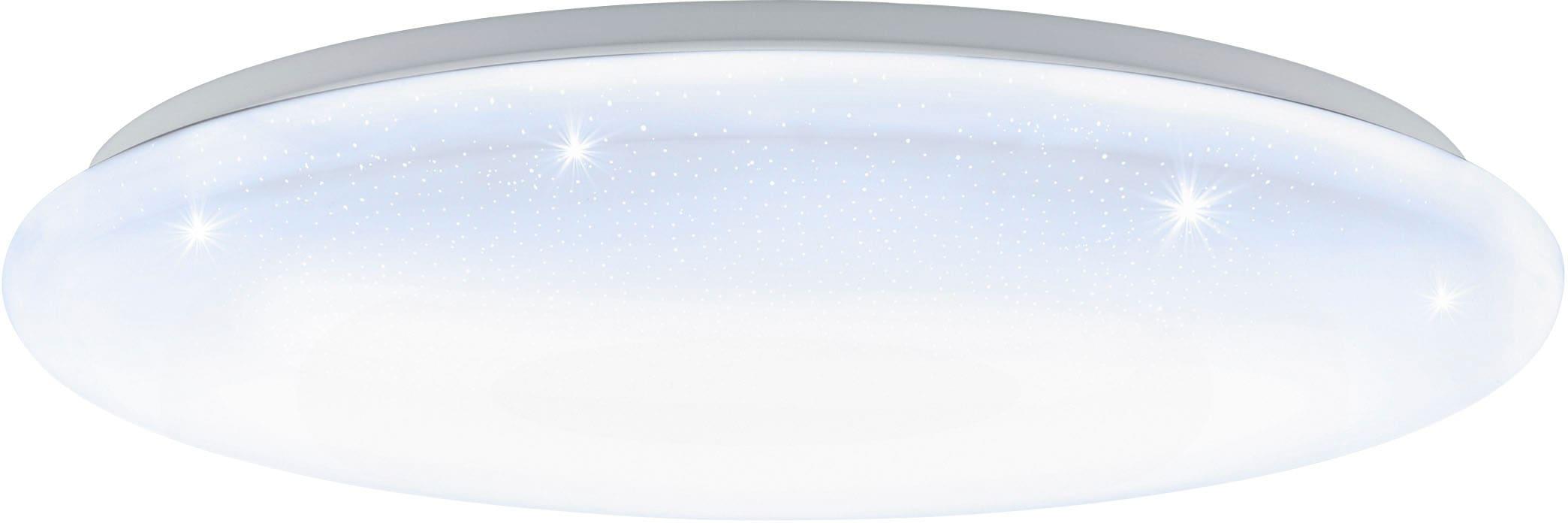 EGLO Deckenleuchte "GIRON-S LED Deckenlampe, IP20, Stahl, Kristallefekt, Flurlampe, Lampe", weiß, 1, Ø 57cm H: 8cm, 1 Stk., Leuchten, Wand-/Deckenleuc