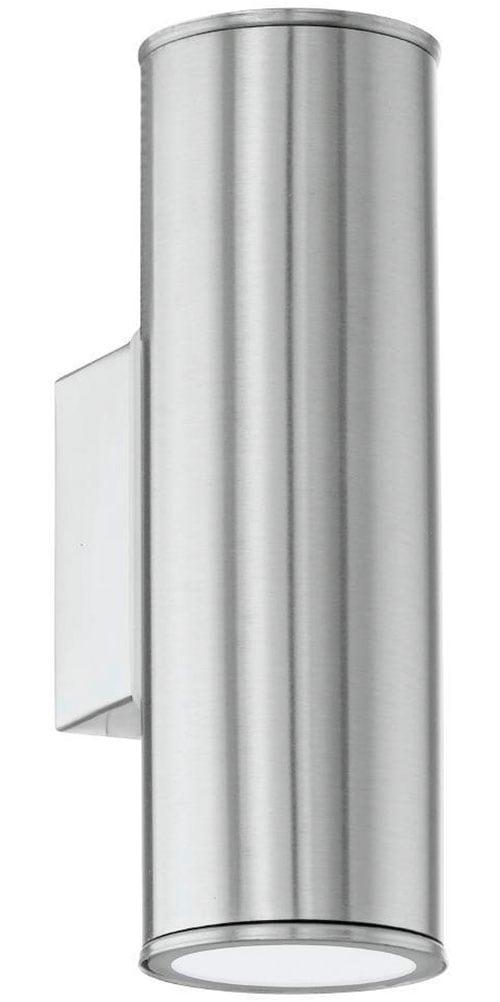 LED Außen-Wandleuchte EGLO "Riga Wandleuchte, Außenbeleuchtung, LED, Stahl in silber, IP44", silber (edelstahlfarben), B:6,5cm H:20cm T:9,5cm, Leuchte
