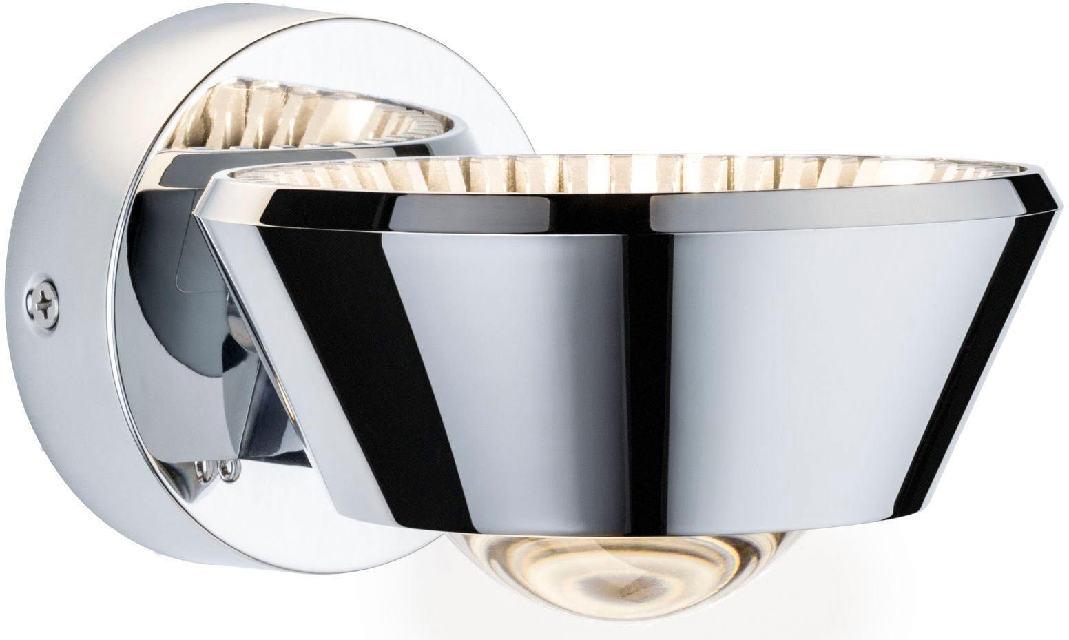 PAULMANN LED Wandleuchte "Sabik", grau (chromfarben), 1, H: 8cm, 1 Stk., Leuchten, Sabik IP44 9 / 1x4W, LED-Modul, LED Wandleuchte