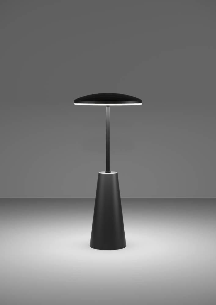 EGLO Tischleuchte "PICCOLA", schwarz-weiß (schwarz), 1, Ø 12,8cm H: 28,5cm, 1 Stk., Leuchten, dimmbare Nachttischlampe, Metall, Lampe für Balkon, IP54