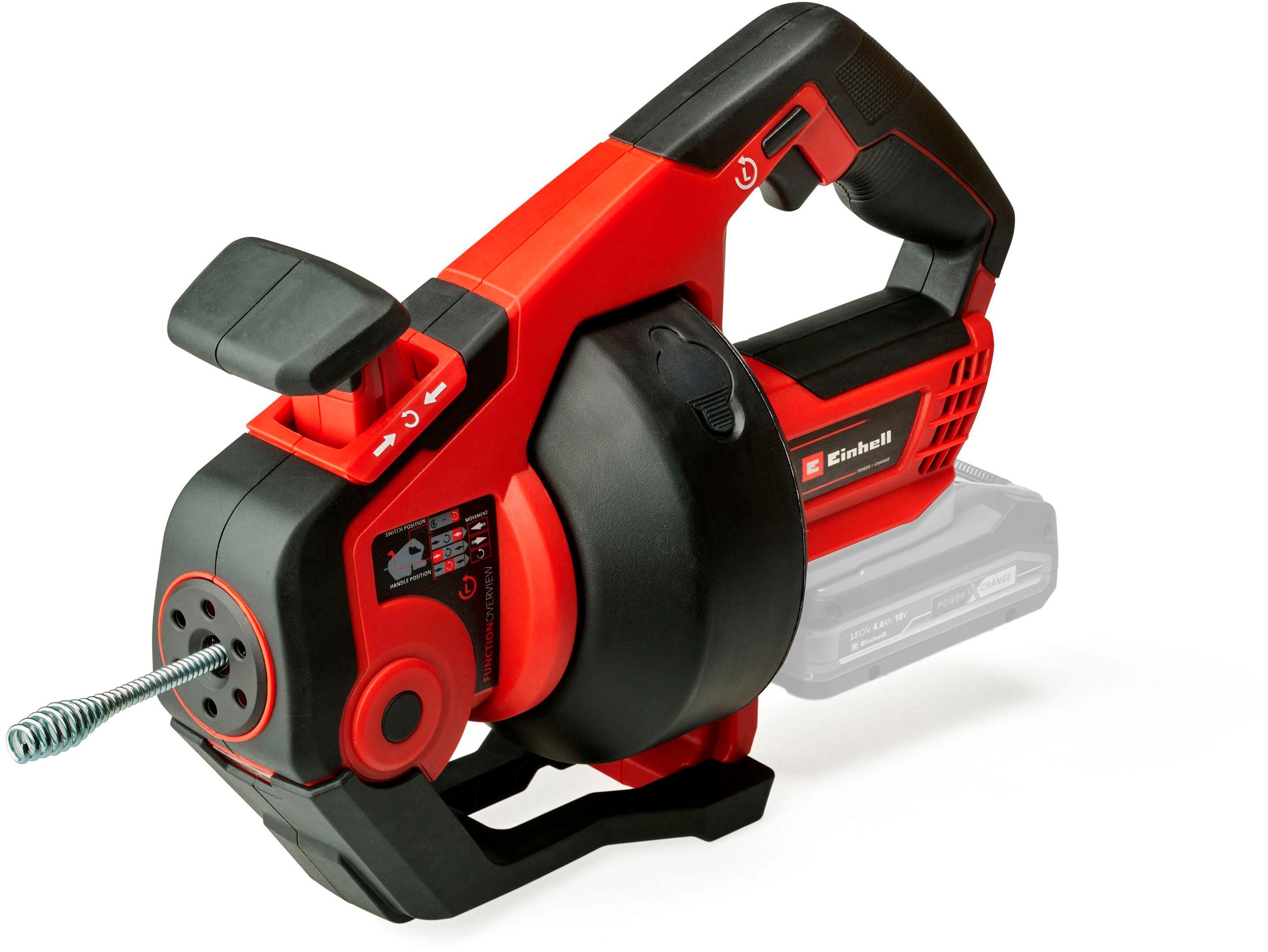 Rohrreinigungsspirale EINHELL "Power X-Change TE-DA 18/760 Li Solo", rot, L:7,6cm, Rohrreinigungswerkzeuge, Rohrreinigungsspirale, Power X-Change, ohn