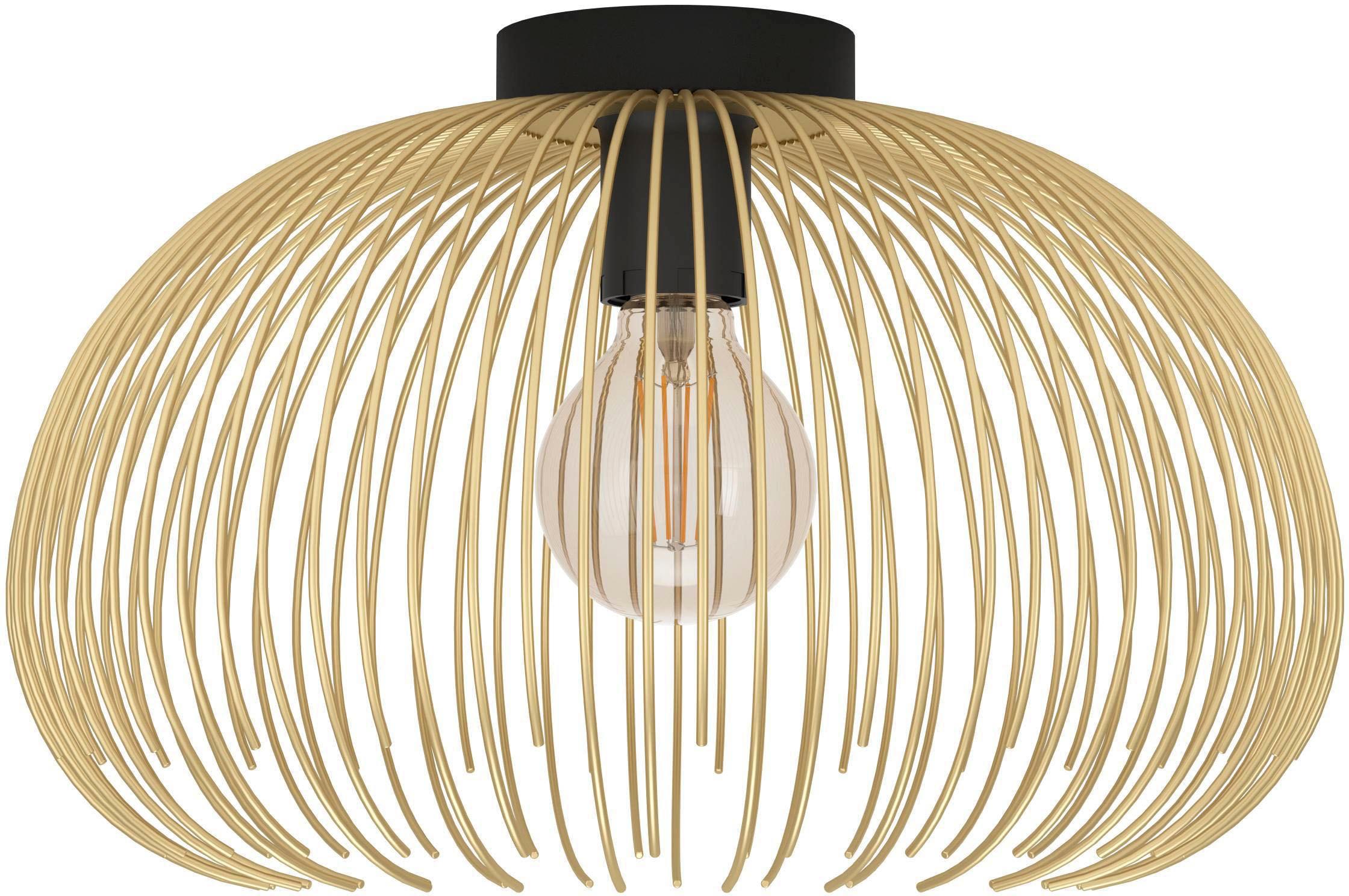 EGLO Deckenleuchte "VENEZUELA Deckenlampe, Esszimmerlampe, Metall, schwarz, gold, E27", gold (schwarz, goldfarben), Ø 38,5cm H: 25cm, 1 Stk., Leuchten