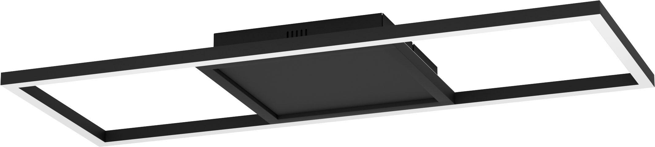 EGLO Deckenleuchte "CALAGRANO-Z Deckenlampe schwarz weiß, ZigBee 3.0, Backlight, Timer", schwarz, H: 4,5cm, 1 Stk., Leuchten, App / Sprachsteuerung Al