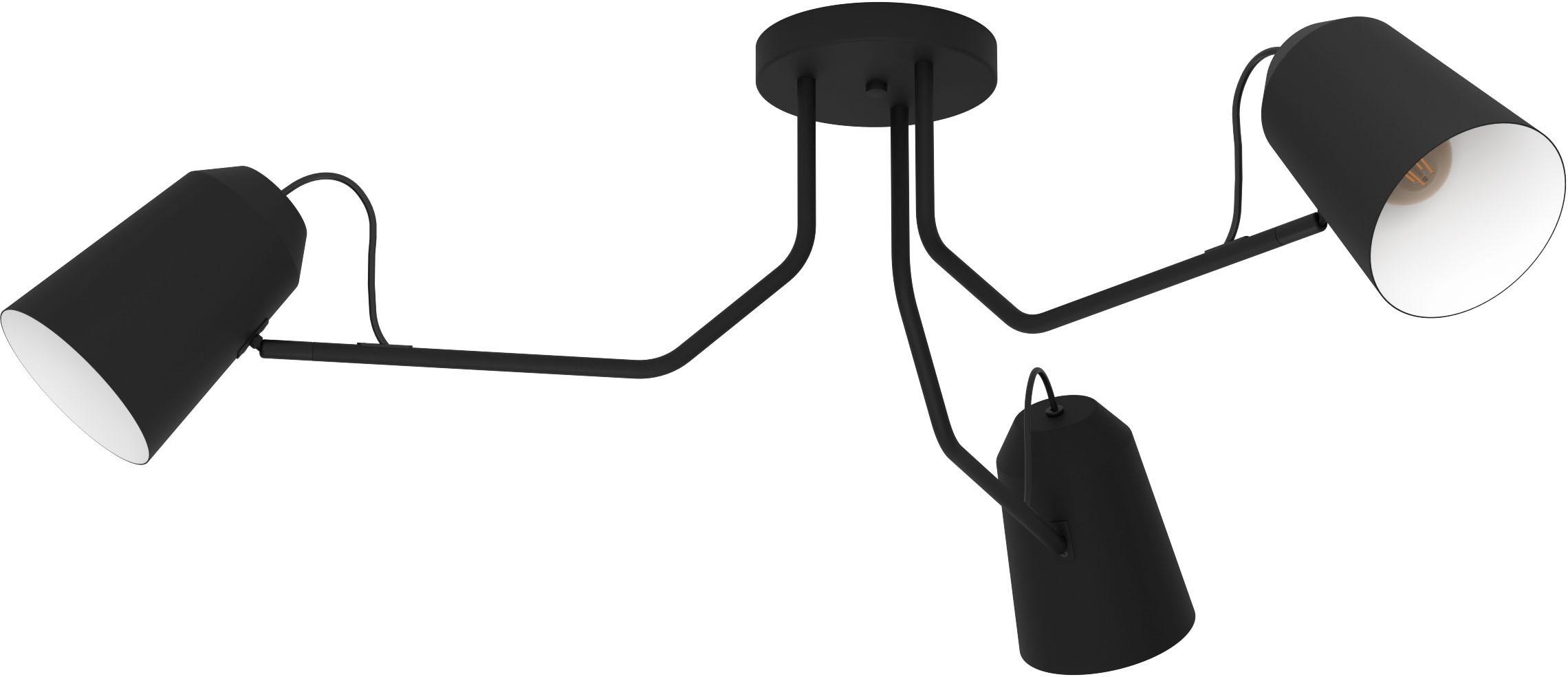 EGLO Deckenleuchte "LORETO", schwarz (schwarz, weiß), Ø 114,5cm H: 35,5cm, 1 Stk., Leuchten, Deckenleuchte in schwarz und weiß aus Stahl - exkl. E27 -