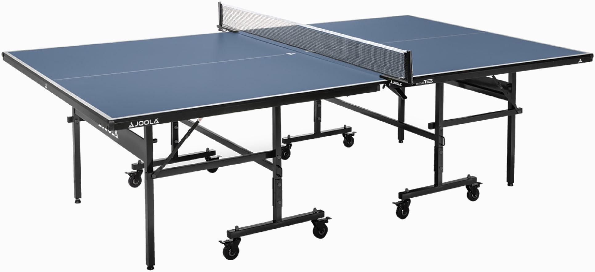 Tischtennisplatte JOOLA "Inside 15", blau (blau, schwarz), TischtennisplattenB:76cm H:152,5cm L:274cm, Indoor Tischtennistisch - klappbares