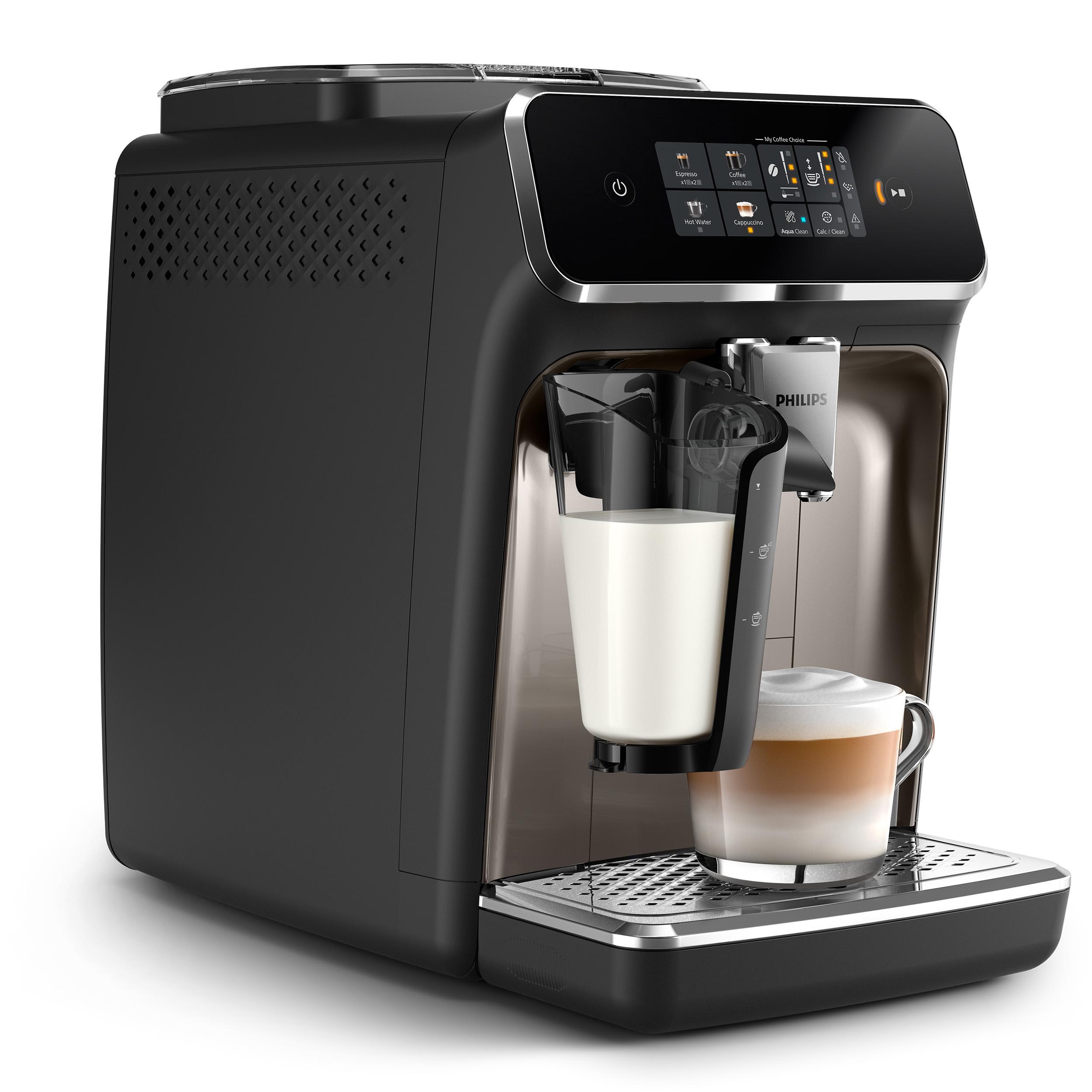 PHILIPS Kaffeevollautomat "EP2336/40 2300 Series", schwarz (schwarz verchromt), B:24,6cm H:37,1cm T:43,3cm, Kaffeevollautomaten, 4 Kaffeespezialitäten