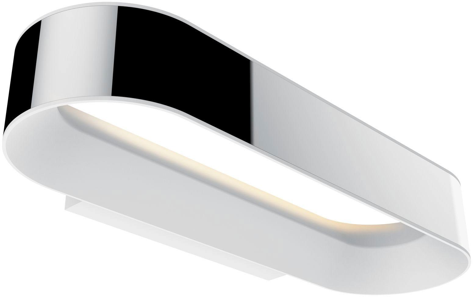 PAULMANN LED Wandleuchte "LED Wandleuchte Agena IP44 20W Chrom/Weiß matt dimmbar", weiß (chromfarben, weiß), 1, H: 5cm, 1 Stk., Leuchten, LED Wandleuc