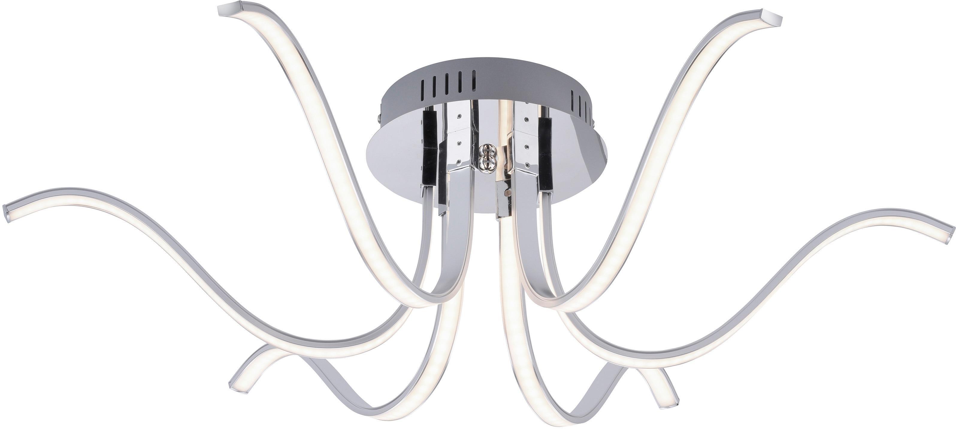 JUST LIGHT LED Deckenleuchte "VALERIE", grau (chromfarben), 6, Ø 67cm H: 21cm, 1 Stk., Leuchten, LED Deckenlampe, LED Deckenleuchte