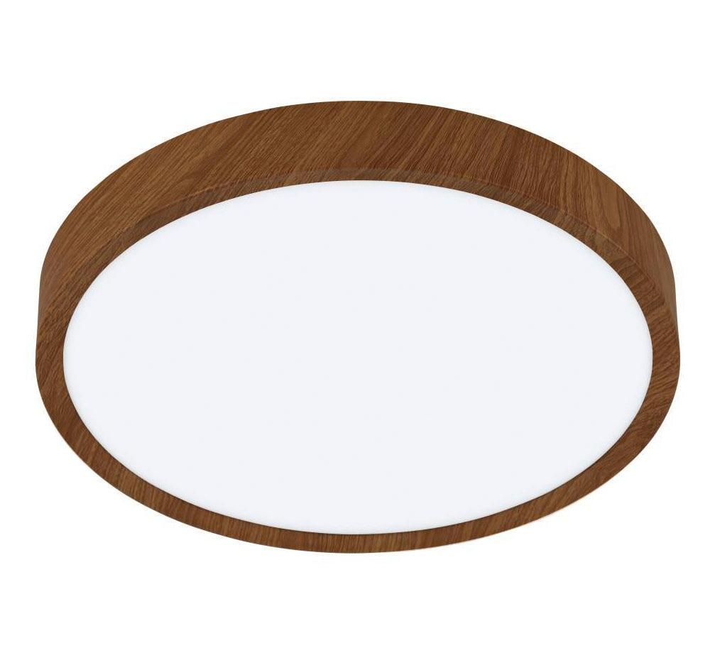 EGLO Deckenleuchte "MUSURITA", braun (holzoptik), 6, Ø 44cm H: 7,5cm, 1 Stk., Leuchten, Deckenlampe, Wohnzimmer, Stahl, Kunststoff, Ø 44 cm, Deckenleu