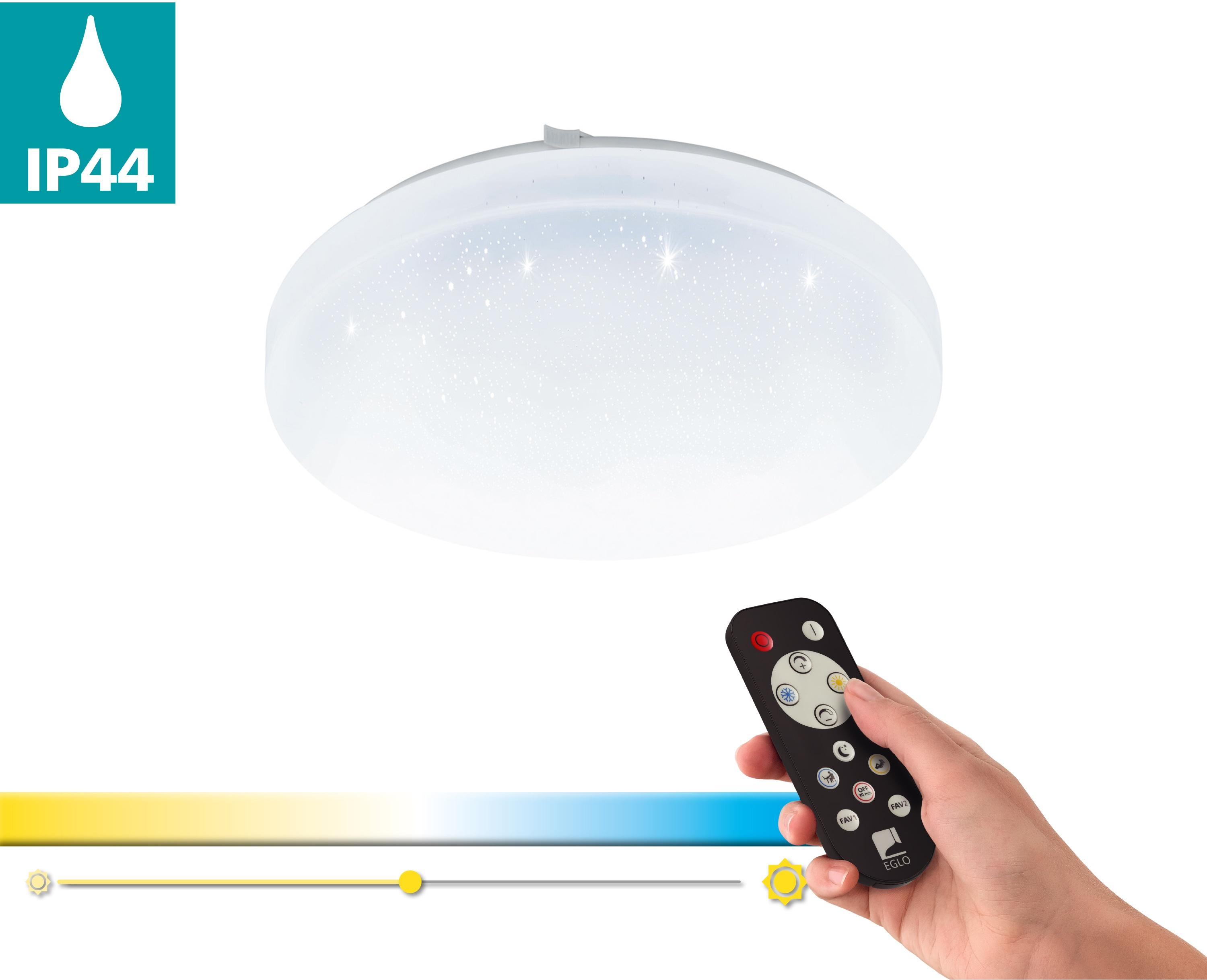 EGLO Deckenleuchte "FRANIA-A", weiß, 1, Ø 30cm H: 5,5cm, 1 Stk., Leuchten, weiß / inkl.1 x LED-Platine (19W) / dimmbar / Fernbedienung, Deckenleuchte