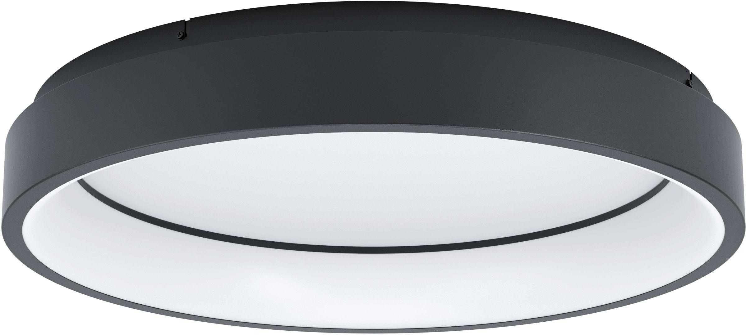 EGLO Deckenleuchte "MARGHERA-Z Deckenlampe schwarz, ZigBee 3.0, Disco-Modus, Lampe", schwarz, Ø 60cm H: 11cm, 1 Stk., Leuchten, Timer, App/Sprachsteue