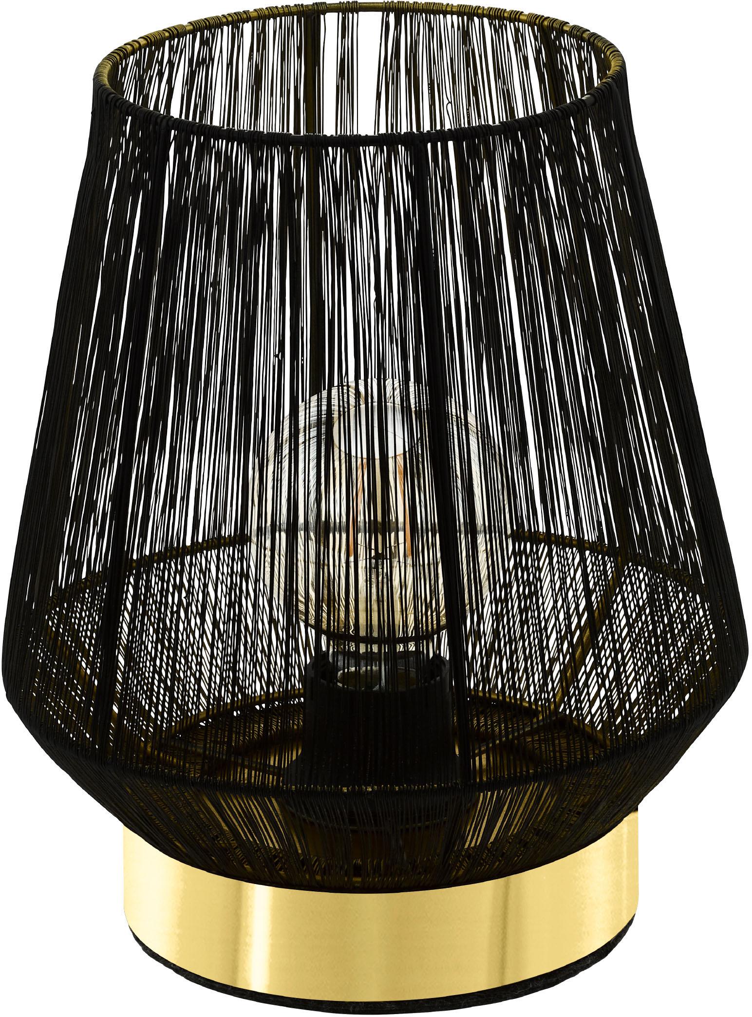 EGLO Tischleuchte "ESCANDIDOS", schwarz (schwarz, messingfarben), Ø 22cm H: 26cm, 1 Stk., Leuchten, Tischleuchte, Nachttischlampe, Wohnzimmerlampe, La