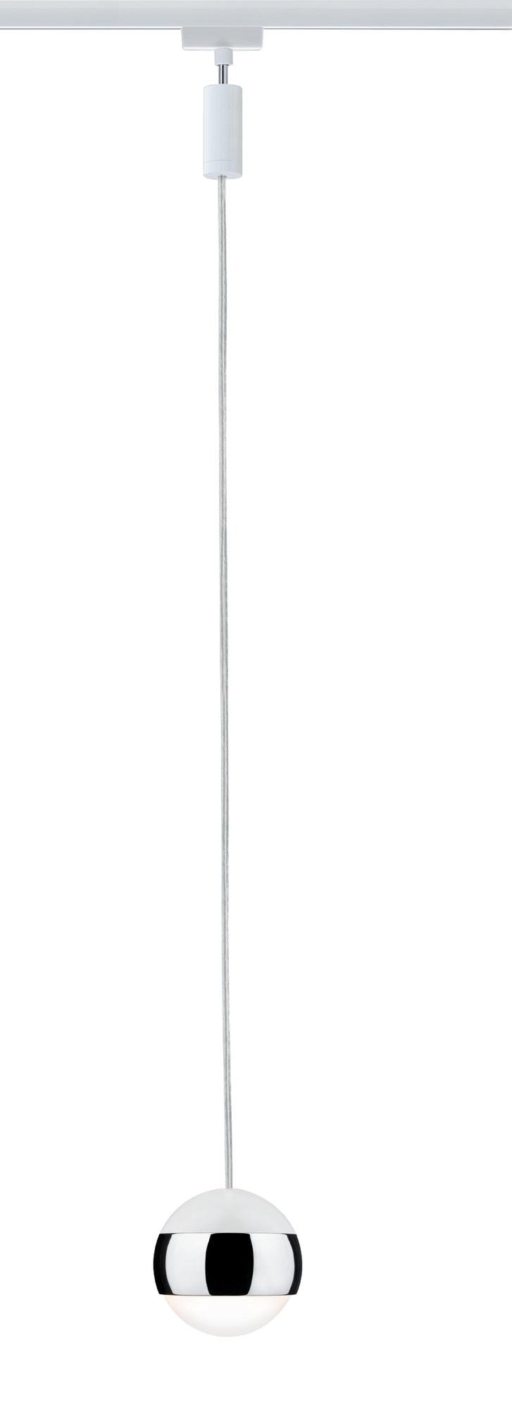 PAULMANN Schienensystem-Leuchten "URail Pendel Capsule II 400lm 6,3W 2700K 230V Schwarz matt, Chrom", weiß (weiß, chromfarben), 1, Ø 8,7cm, 1 Stk., Le