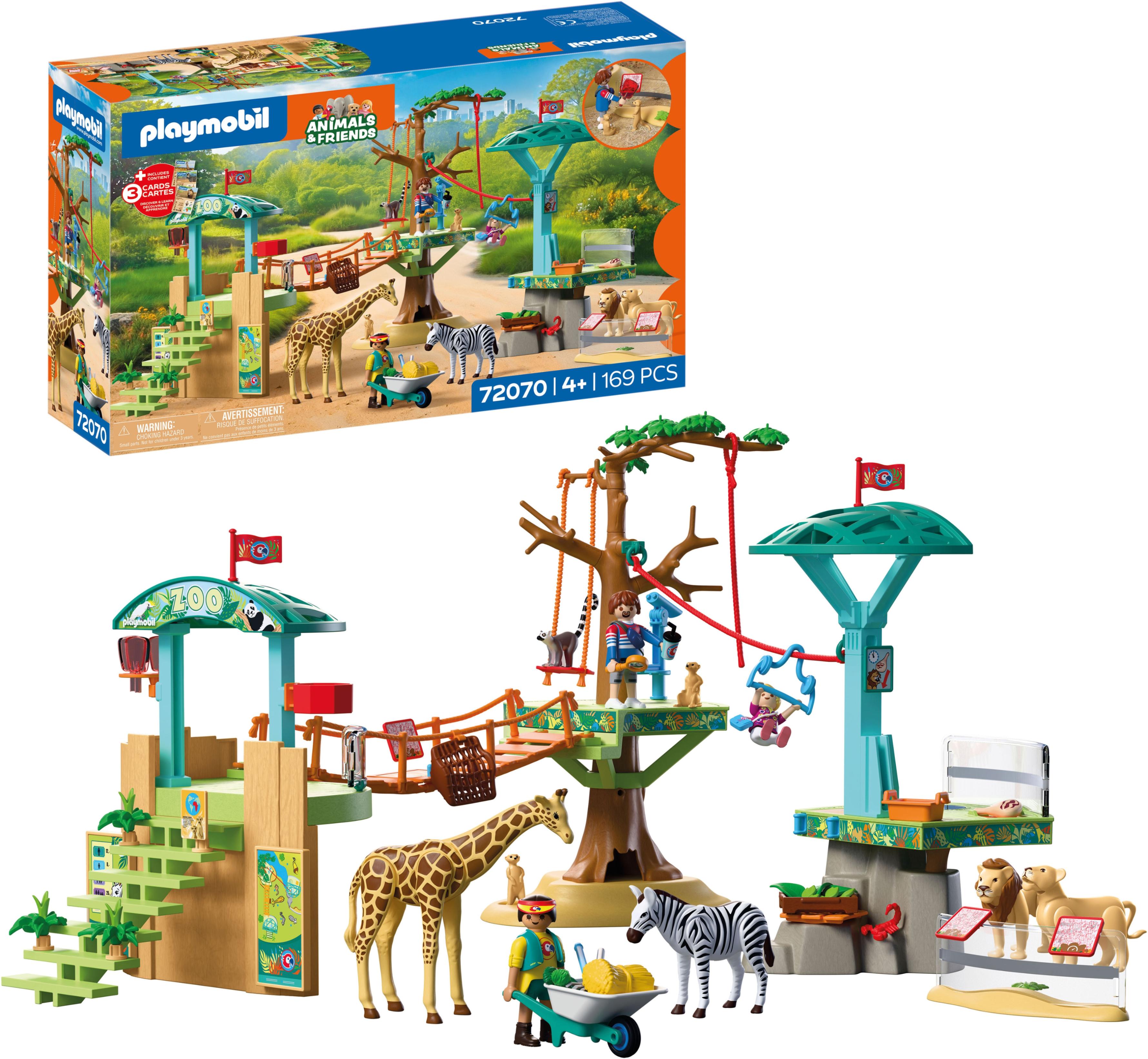 Konstruktions-Spielset PLAYMOBIL "Zoo: Wildnis-Kletterpark (72070), Animals & Friends", bunt, Spielbausteine, Kinder, Kunststoff, Konstruktions-Spiels