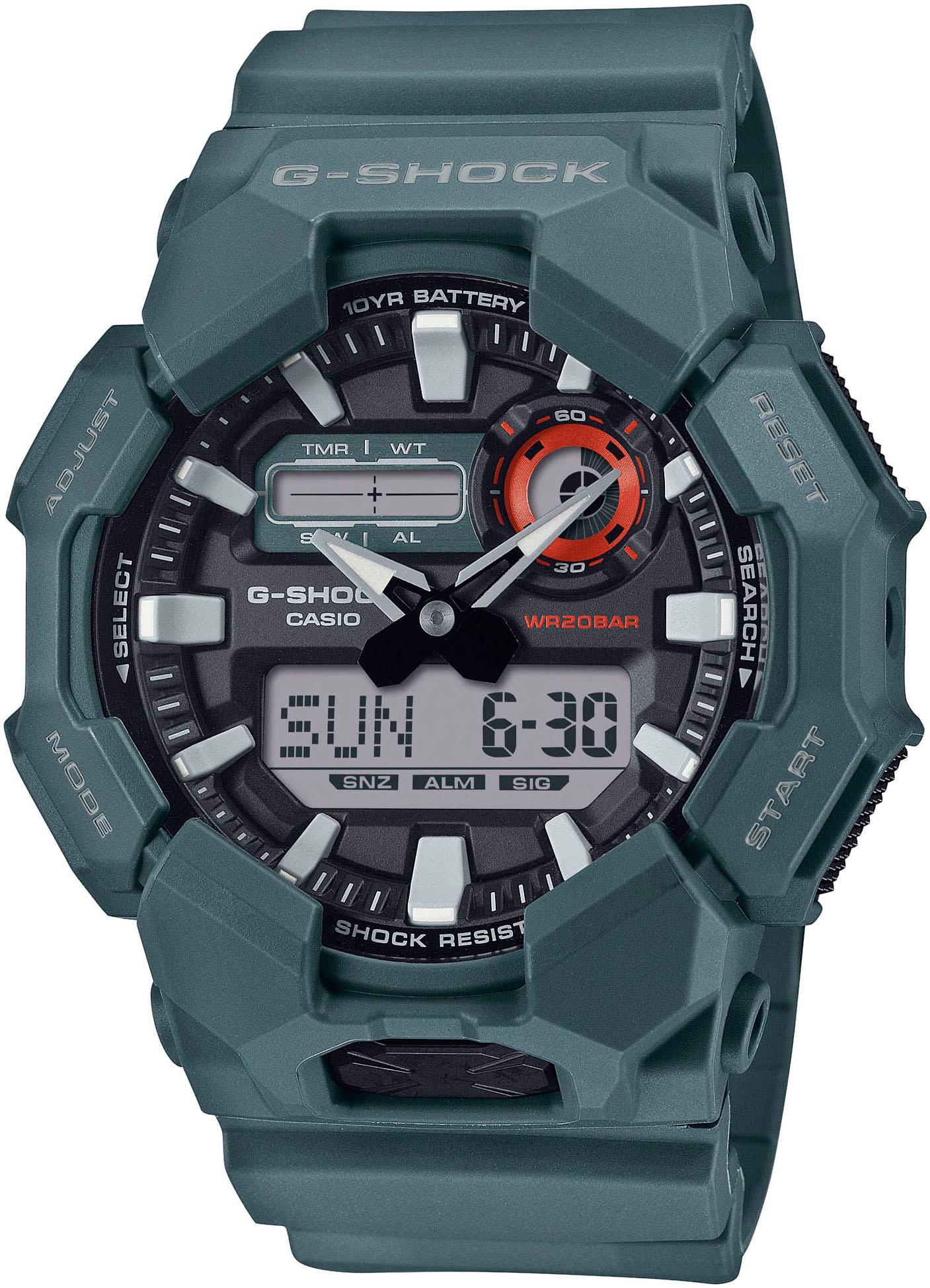 Chronograph CASIO G-SHOCK, blau (petrol), Armbanduhren