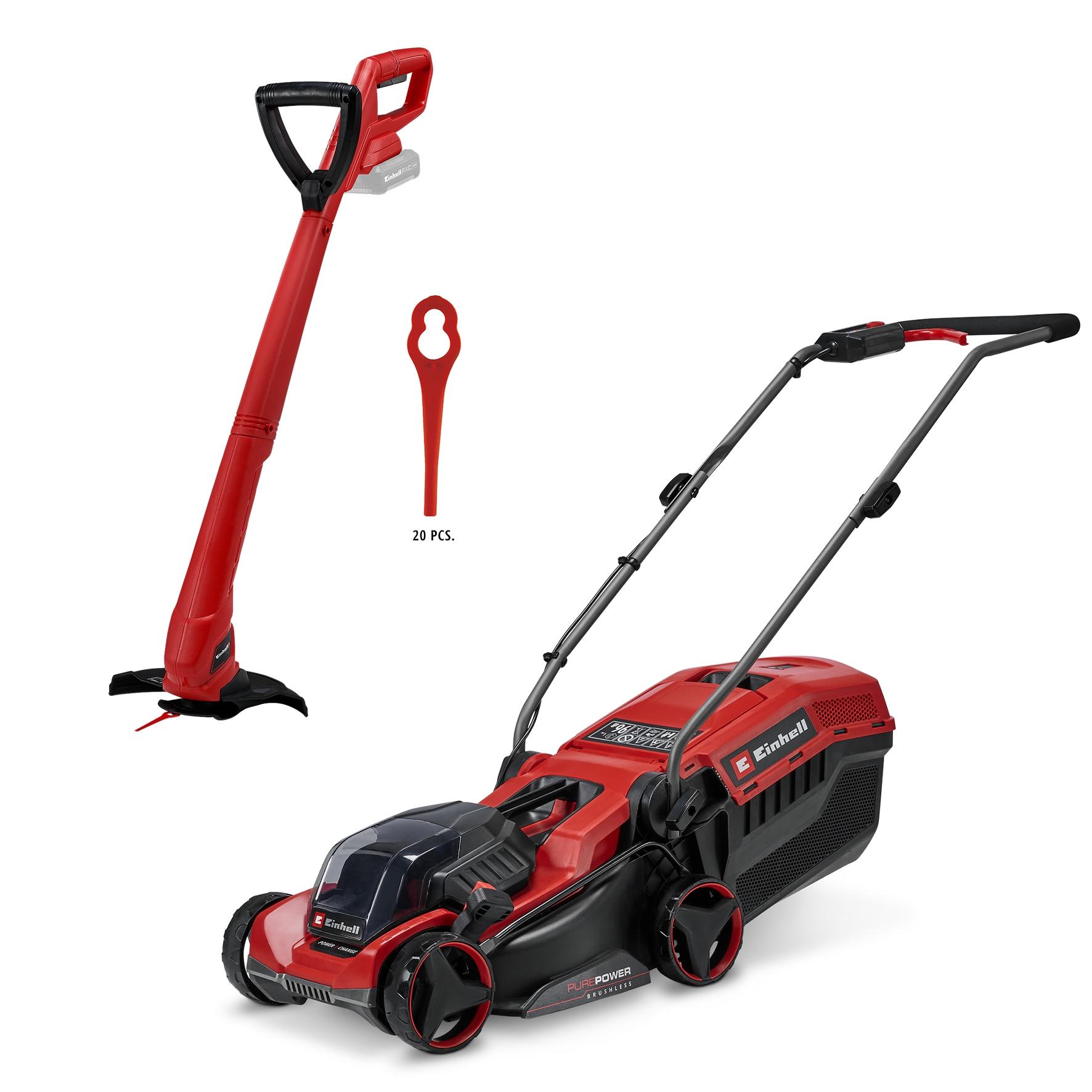 Akkurasenmäher EINHELL “GE-CM 18/32”, rot (rot, schwarz), B:122,8cm H:98,8cm T:39,7cm, Rasenmäher, ohne Akku und Ladegerät