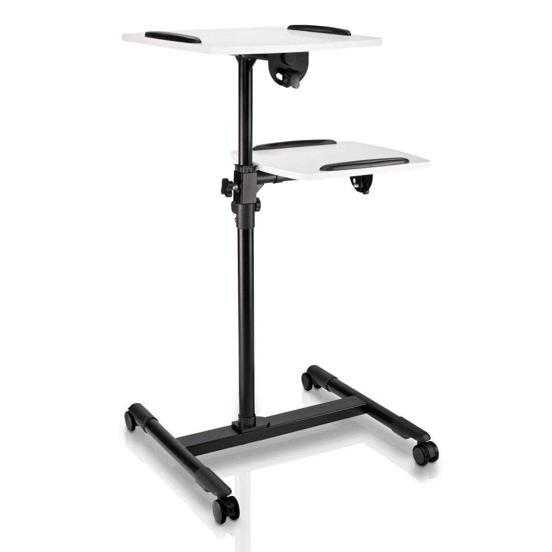 HAMA Beamer "Beamertisch, 2 Flächen (je 10kg)", schwarz, B:52cm H:12,5cm T:63cm, Beamer, höhenverstellbar, neigbar Beamerwagen mit Rollen, 360, Beamer
