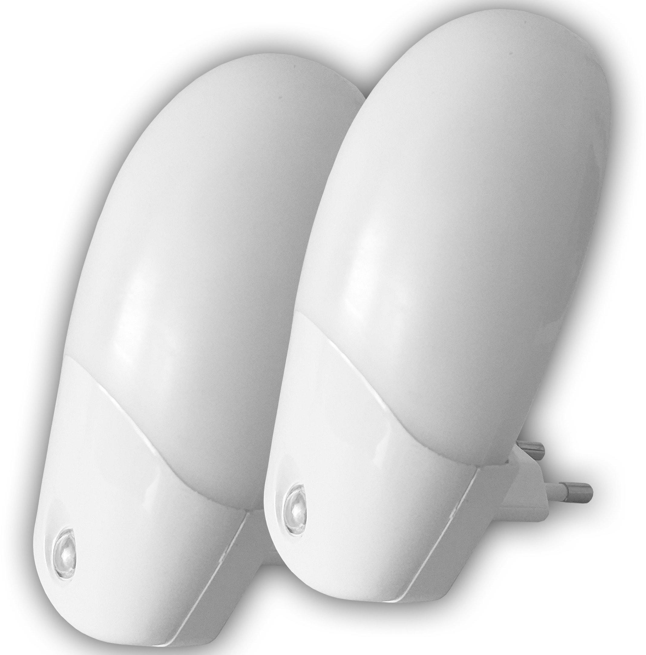 NIERMANN LED Nachtlicht "Stecker-Nachtlicht 3in1 mit Dämmerungsensor, Set aus 2 Stück", weiß, 1, 1 Stk., Leuchten, Kinderzimmer, Kinderlampe, LED