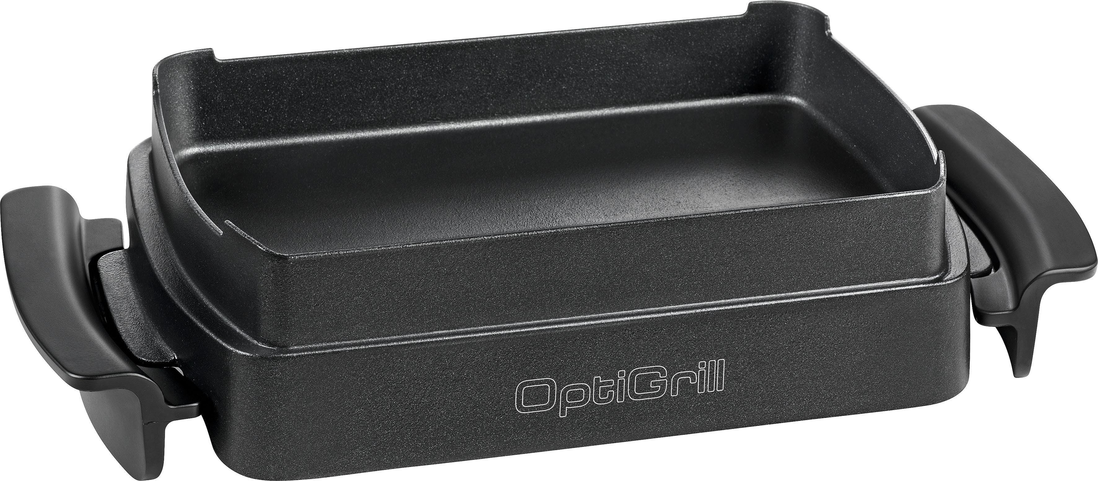 Backeinsatz TEFAL “Snacking & Baking für den OptiGrill”, schwarz (edelstahlfarben, schwarz), B:42cm H:9cm T:21,5cm, Aluminium, Kunststoff,
