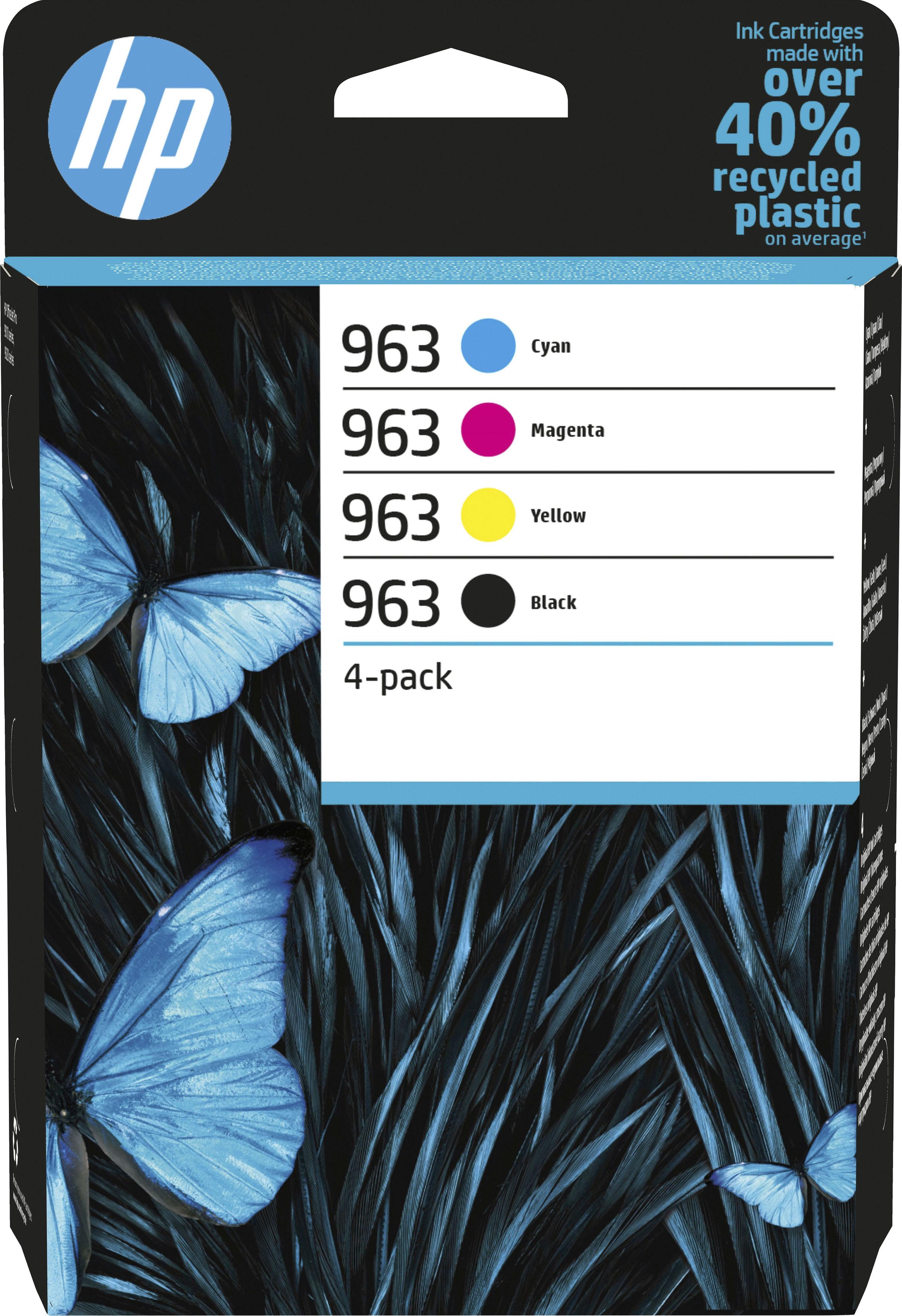HP Tintenpatrone "HP original Druckertinte 963 4er-Pack", bunt (schwarz, cyan, magenta, gelb), Tintenpatronen, Instant Ink, cyan/magenta/yellow/schwar