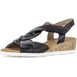 Keilsandalette GABOR "Malta", Damen, Gr. 35, schwarz, Nappaleder, Schuhe, Sommerschuh, Riemchensandale mit weichen Bandagen, G-Weite