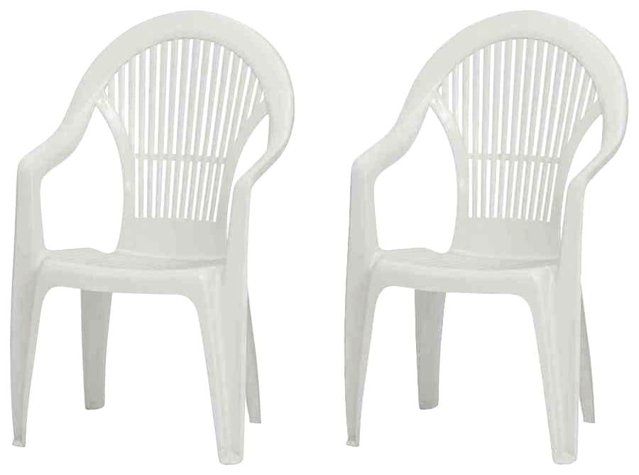 Gartensessel PROGARDEN "Vega", weiß, B:55cm H:93cm T:49cm, Sessel, Gartensessel