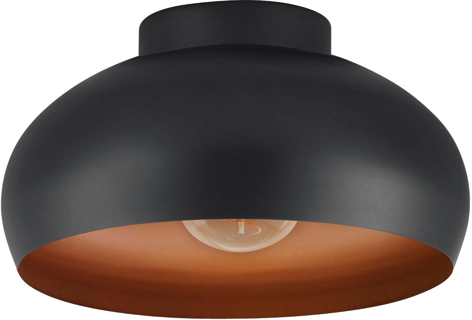 EGLO Deckenleuchte "MOGANO 2", schwarz (schwarz, kupferfarben), Ø 28 H: 18,15cm, 1 Stk., Leuchten, Deckenleuchte aus Metall, E27, dimmbar, Ø 28 cm, ex
