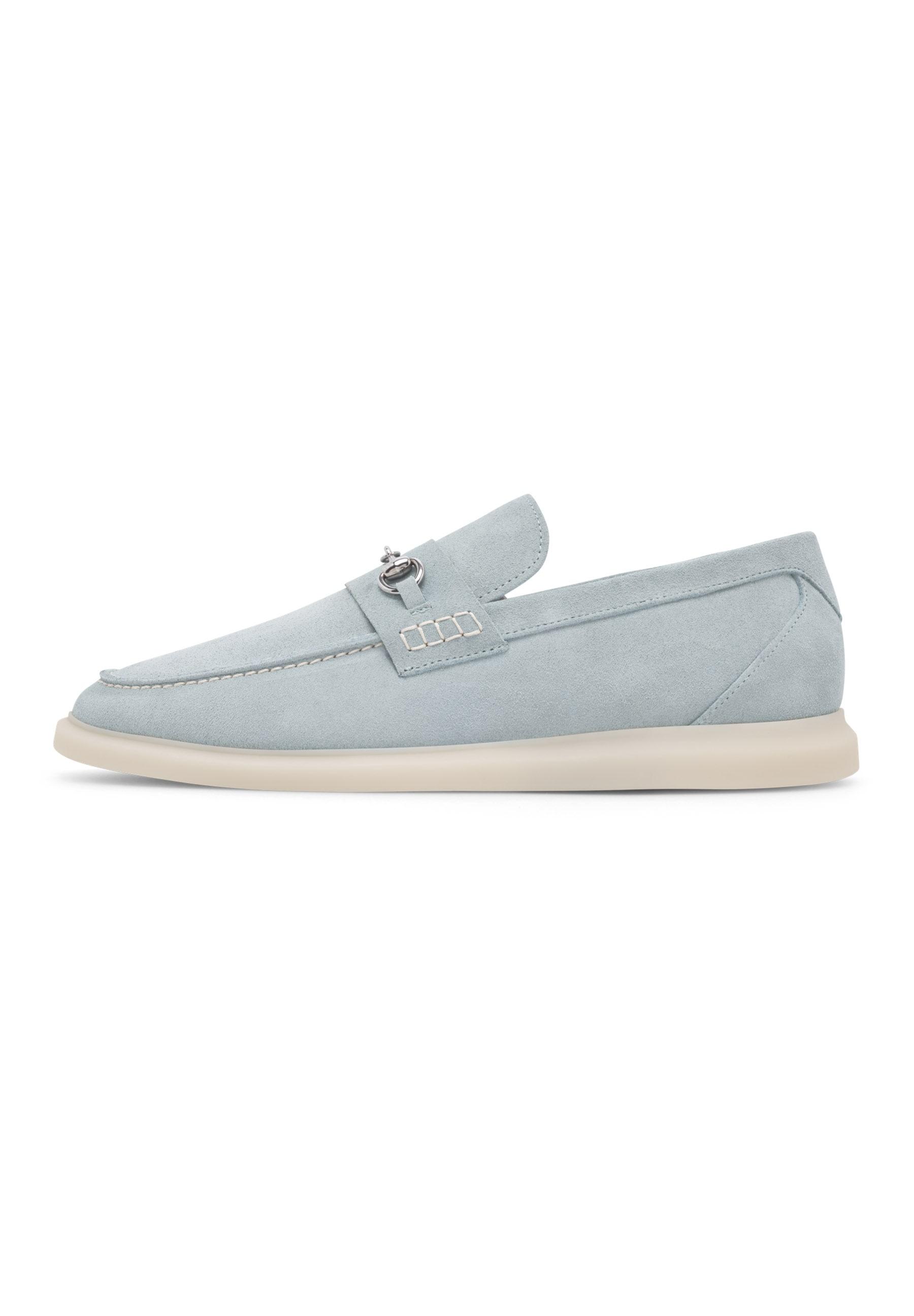 Loafer HENRY STEVENS "Elia HL1", Herren, Gr. 42, Leder, blau (blaugrau), Schuhe Loafer