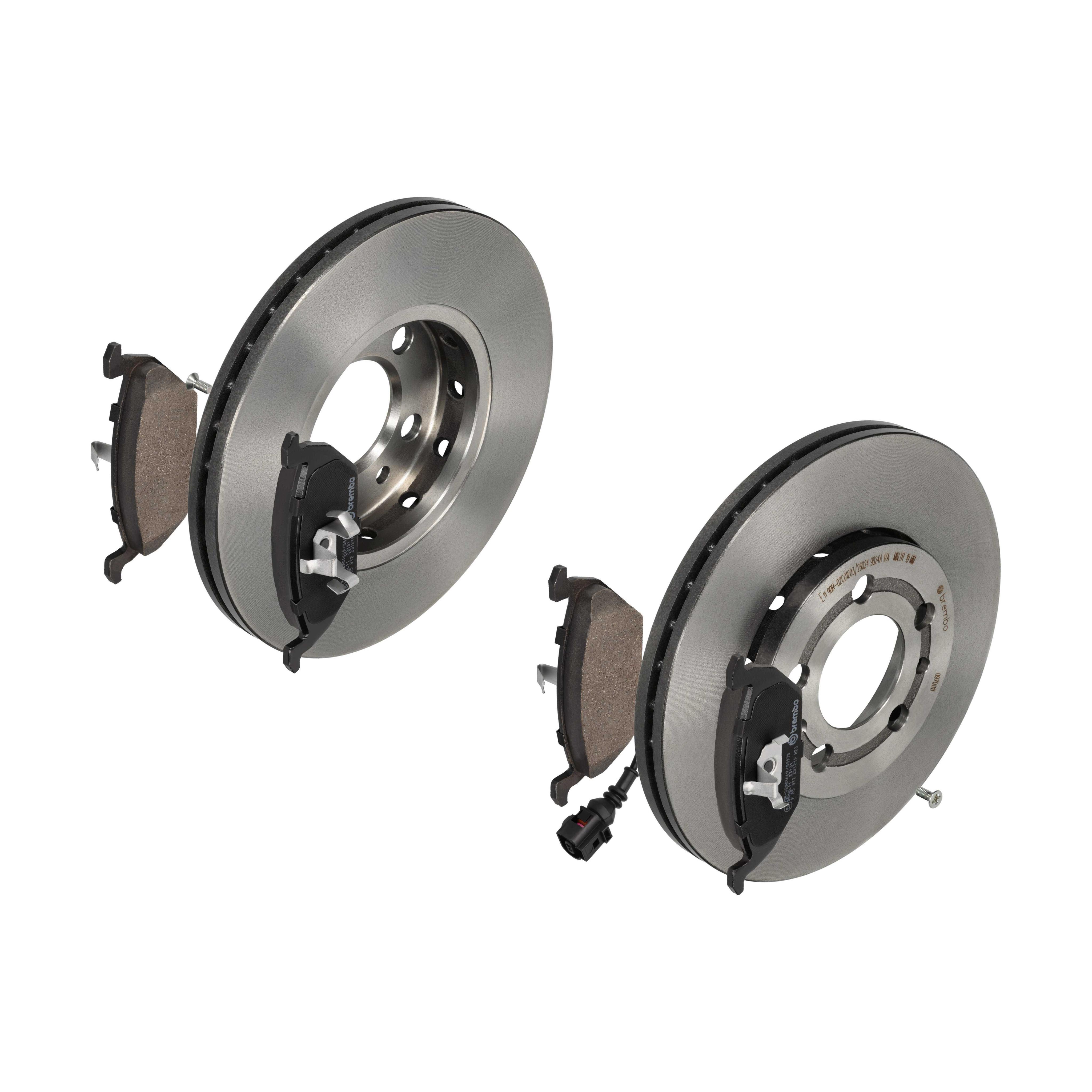 BREMBO Bremsensatz-Vorderachse COATED DISC LINE / STANDARD IJDTIDBQT9 Bremsensatz, Scheibenbremse vorne rechts links innenbelüftet 256mm für SKODA VW