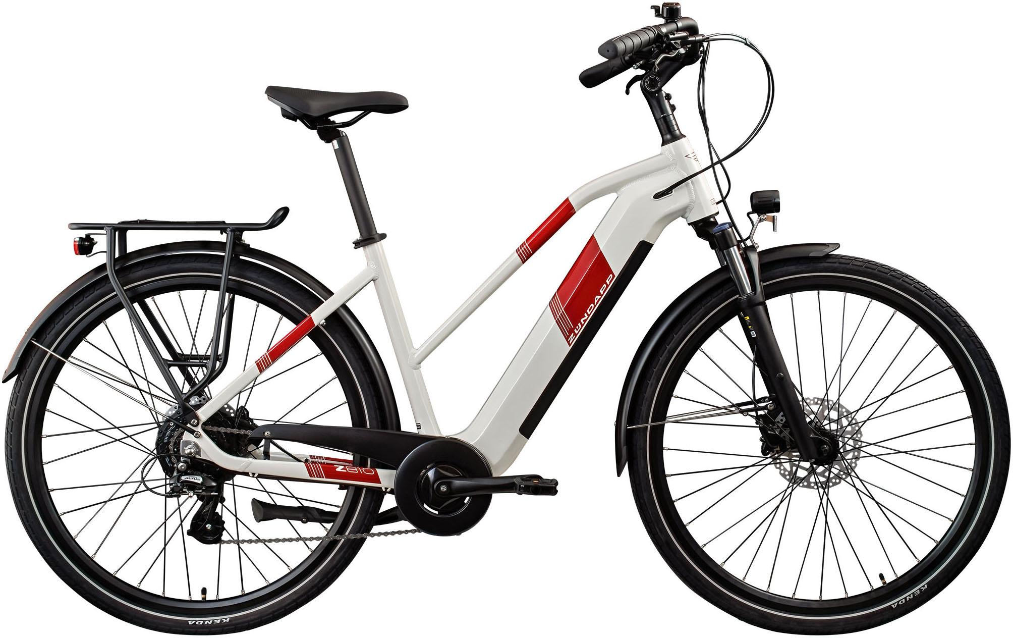 E-Bike ZÜNDAPP "Z810" Gr. 50, weiß (antique weiß), Elektrofahrräder, 50cm, 28 Zoll (71,12cm), Pedelec, Elektrofahrrad für Damen und Herren