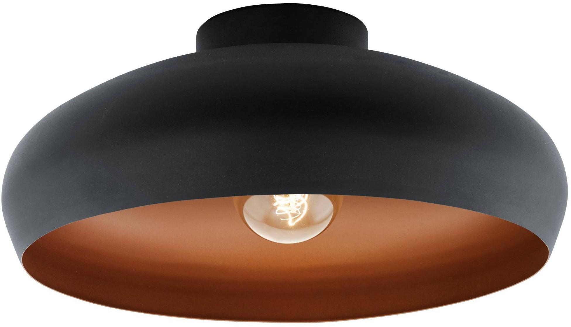 EGLO Deckenleuchte "MOGANO", schwarz (schwarz, kupferfarben), 1, Ø 40 H: 17cm, 1 Stk., Leuchten, Deckenleuchte Industrial, Vintage, Flurlampe Decke mi
