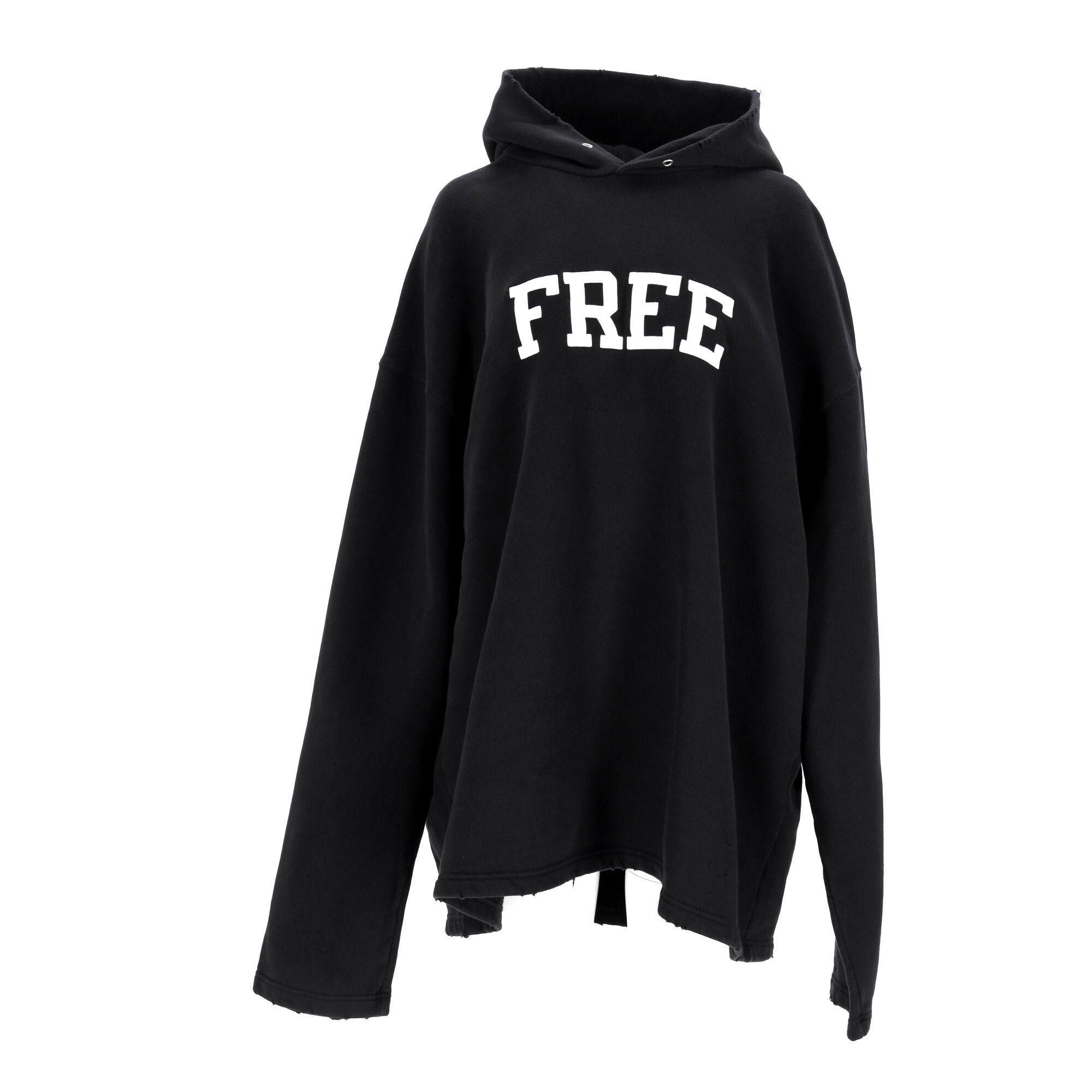Balenciaga Free No Rib Hoodie Zwart