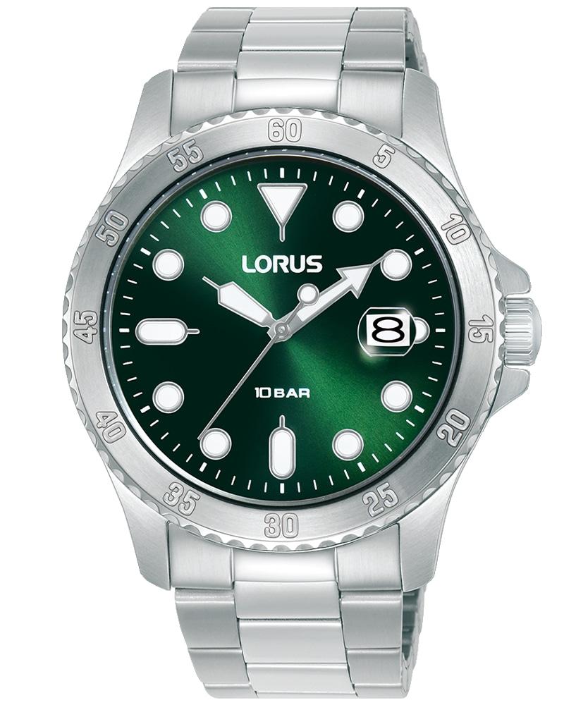 Quarzuhr LORUS “Sports Quarz”, silberfarben, grün, Armbanduhren
