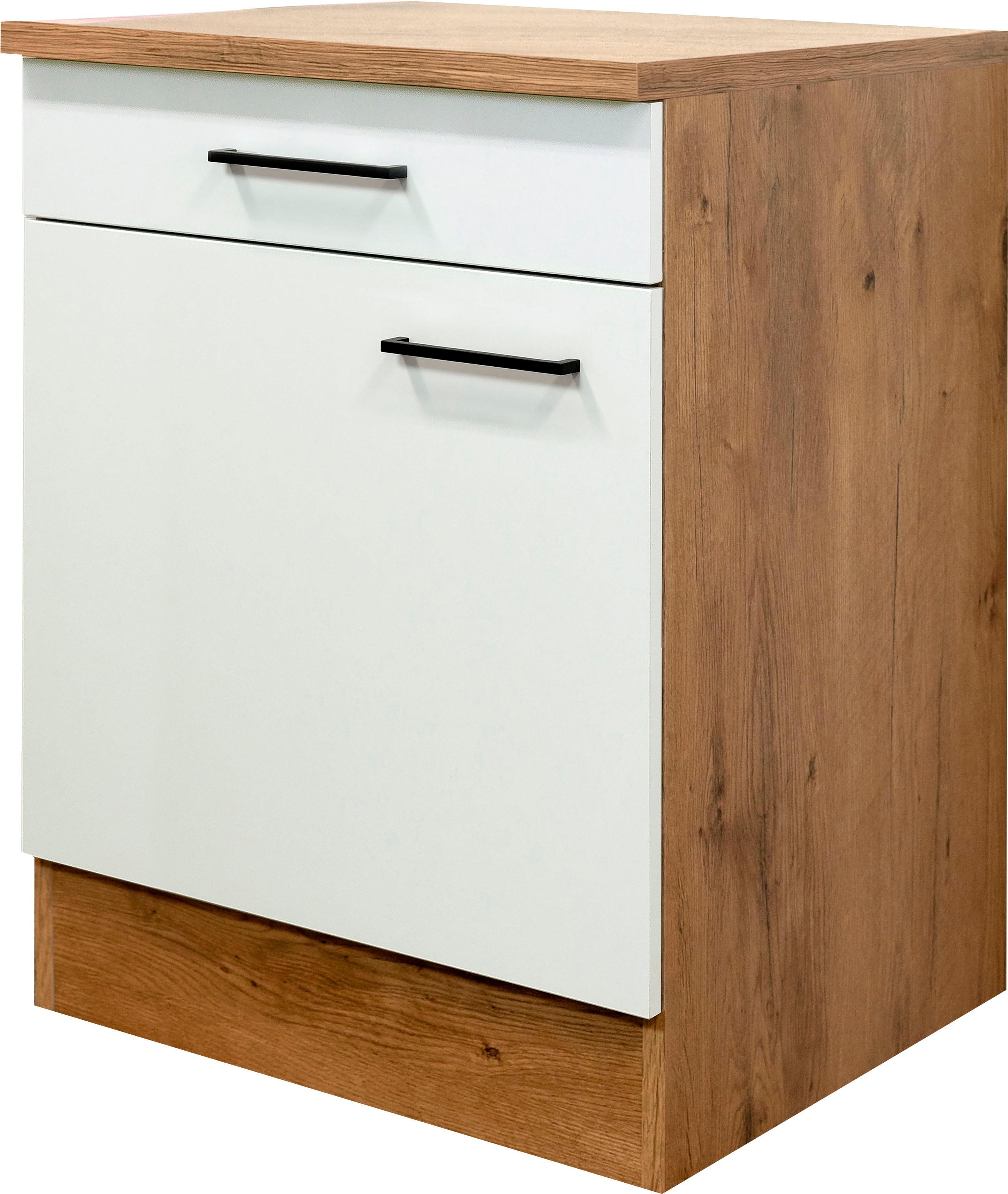 Unterschrank FLEX-WELL "Vintea", beige (magnolia matt, lancelot oak), B:60cm H:85cm T:60cm, Holzwerkstoff, Schränke, Unterschrank, (B x H x T) 60 x 85
