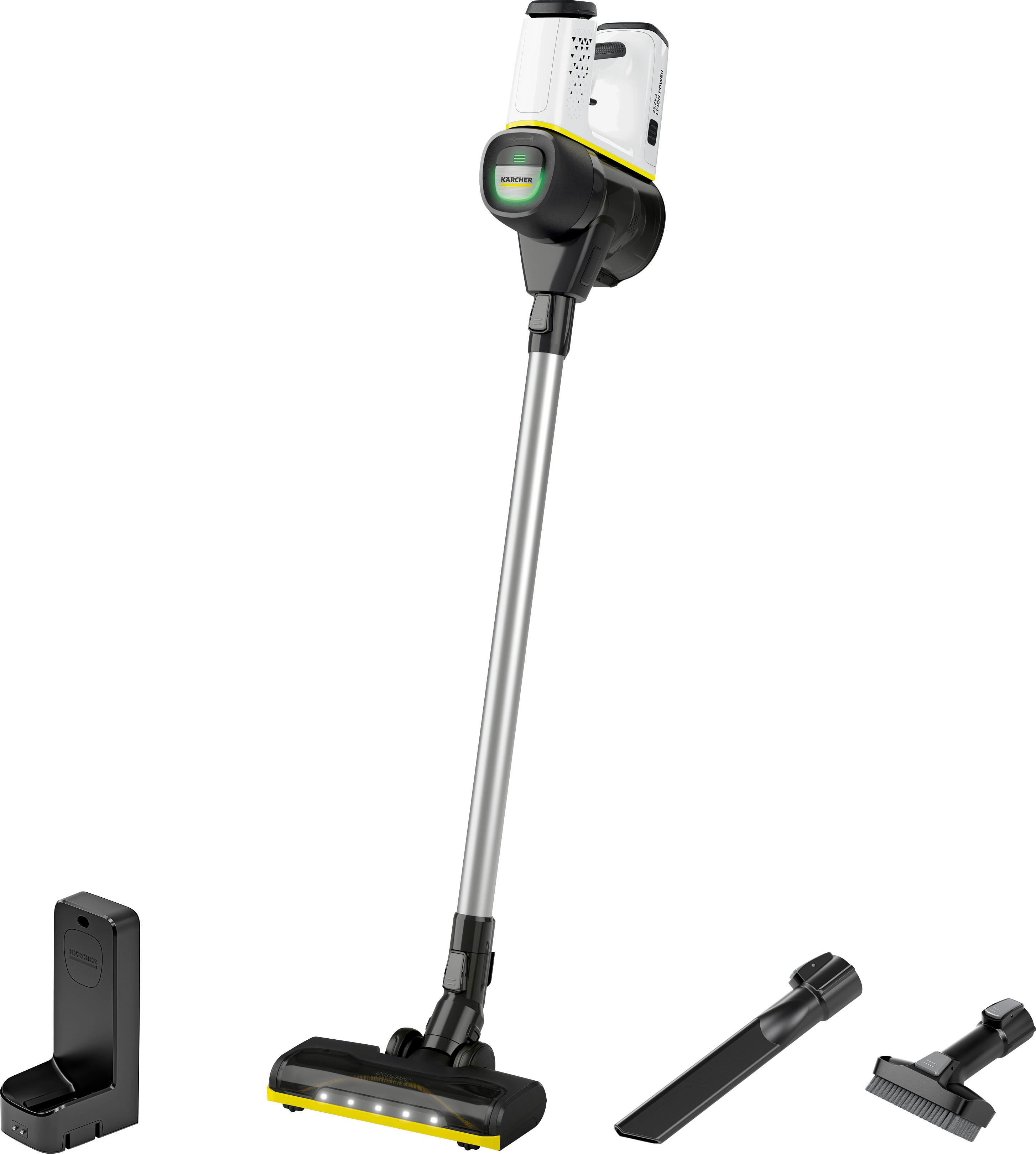 KÄRCHER Akku-Bodenstaubsauger "VC 6 Cordless ourFamily", schwarz-weiß (weiß, schwarz), B:26,6cm H:113cm T:23,5cm, Akkusauger, 2 Saugstufen, Laufzeit: 