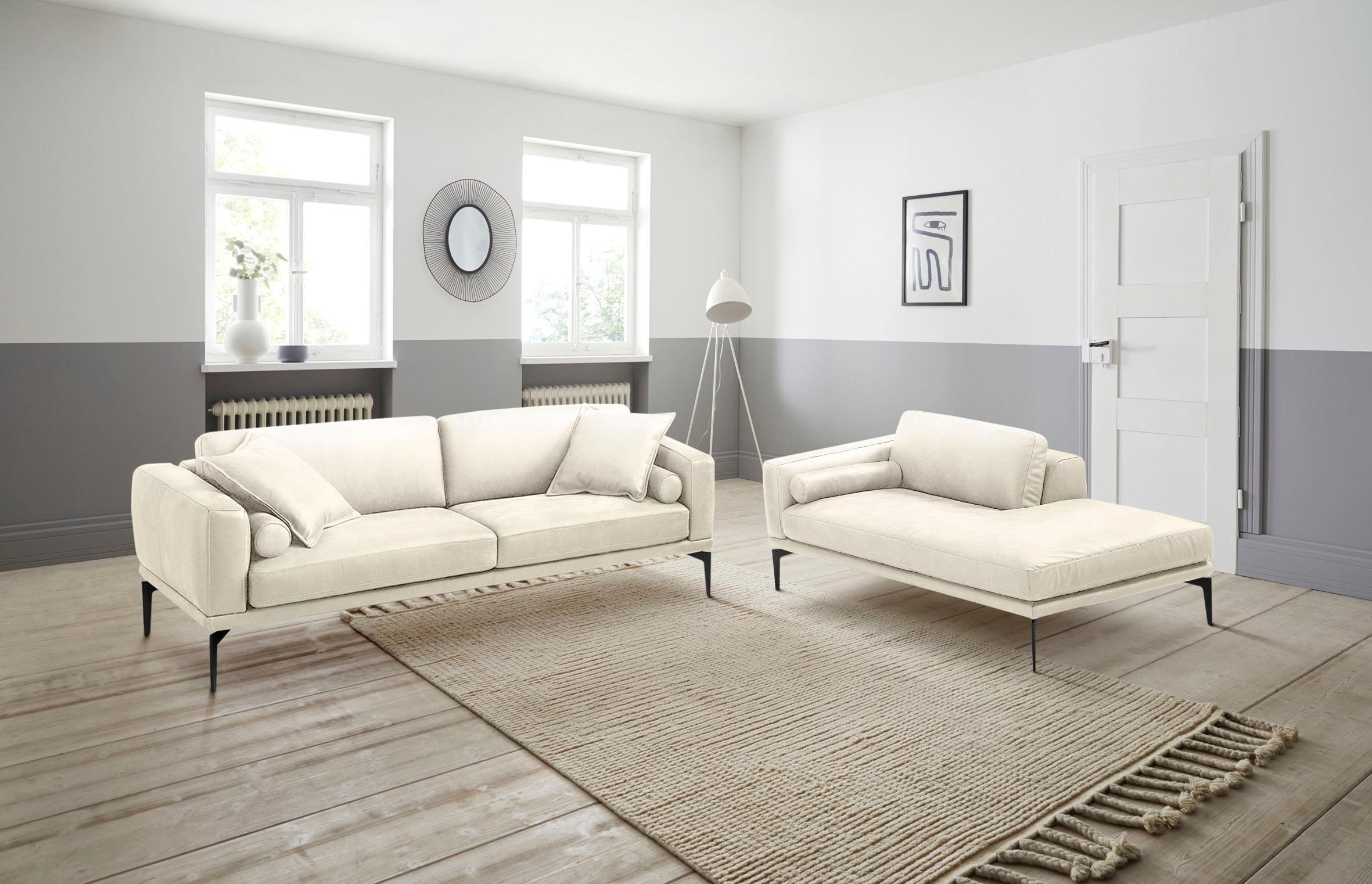 Polstergarnitur EGOITALIANO "Masu, Design trifft sensationellen Sitzkomfort", beige (cremeweiß), H:95cm T:97cm, Leder »BULL« (echtes Rindsleder).
