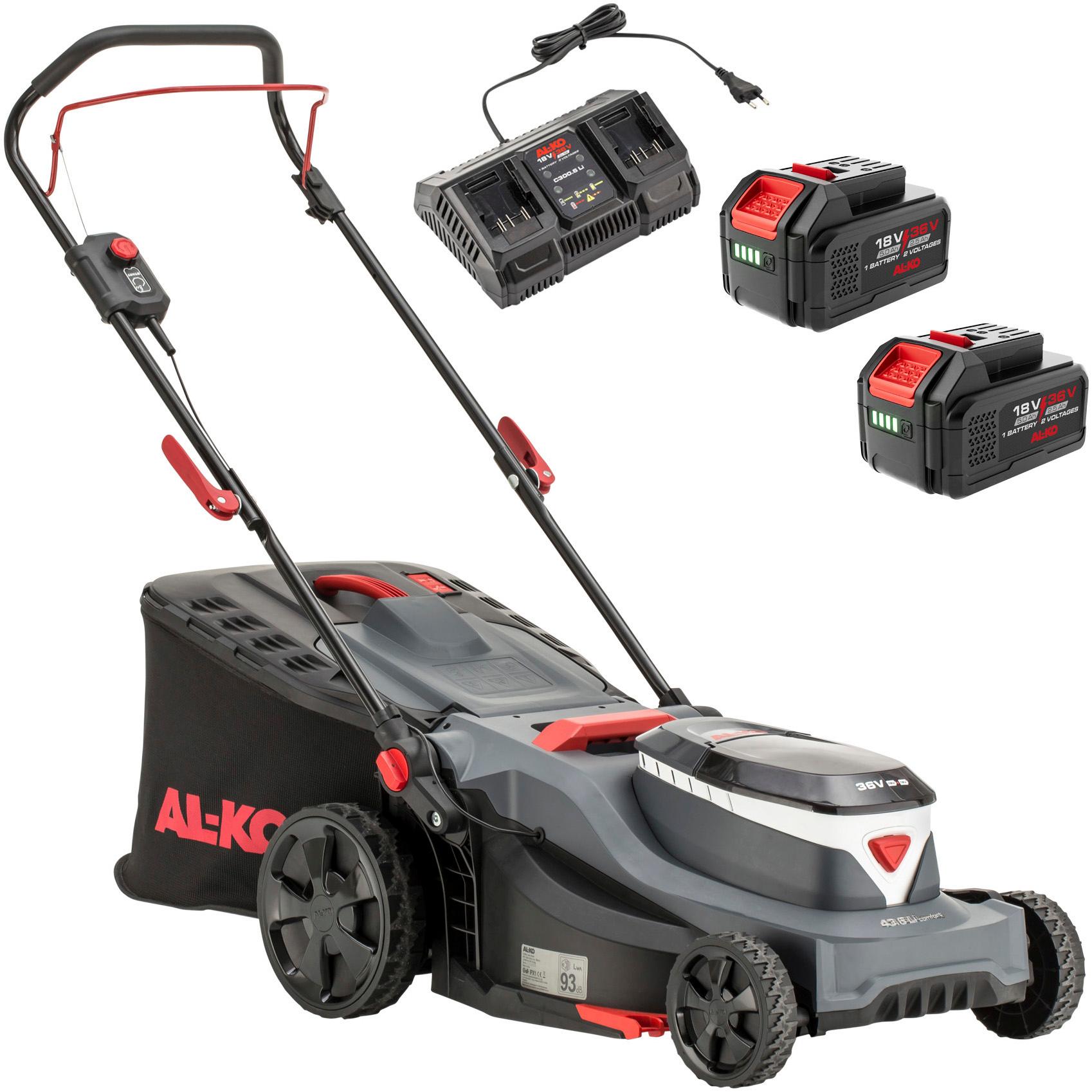 Akkurasenmäher AL-KO “43.6 Li COMFORT SET”, grau, B:50,5cm H:38,4cm T:81,5cm, Rasenmäher