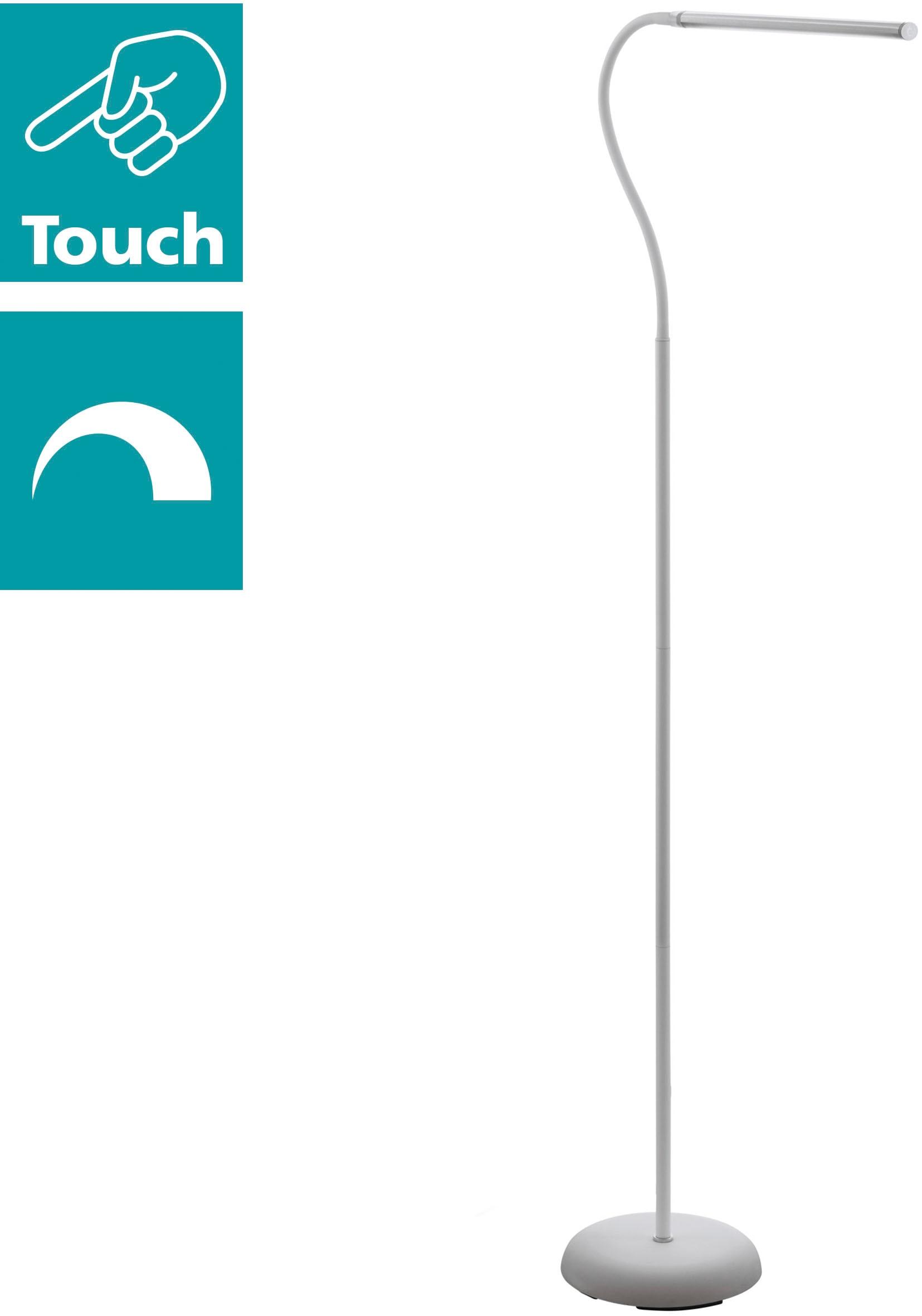 EGLO Stehlampe "LAROA LED Stehleuchte, Touchsensor, 4-step dimming, modern", weiß, 1, Ø 21cm H: 130cm, Leuchten, Standlampe, LED Bürolampe, bewegliche
